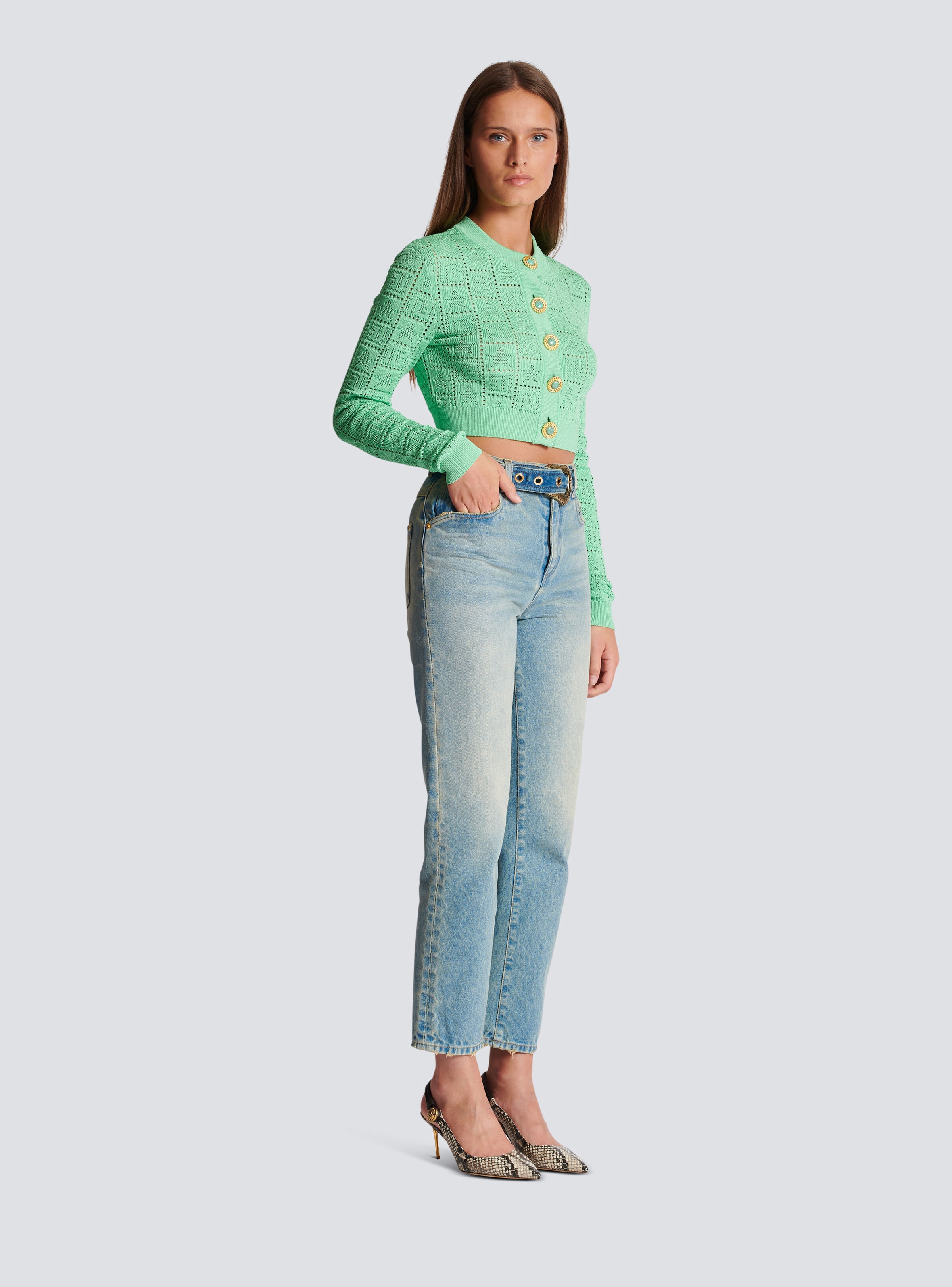 Monogram knit cardigan - 3
