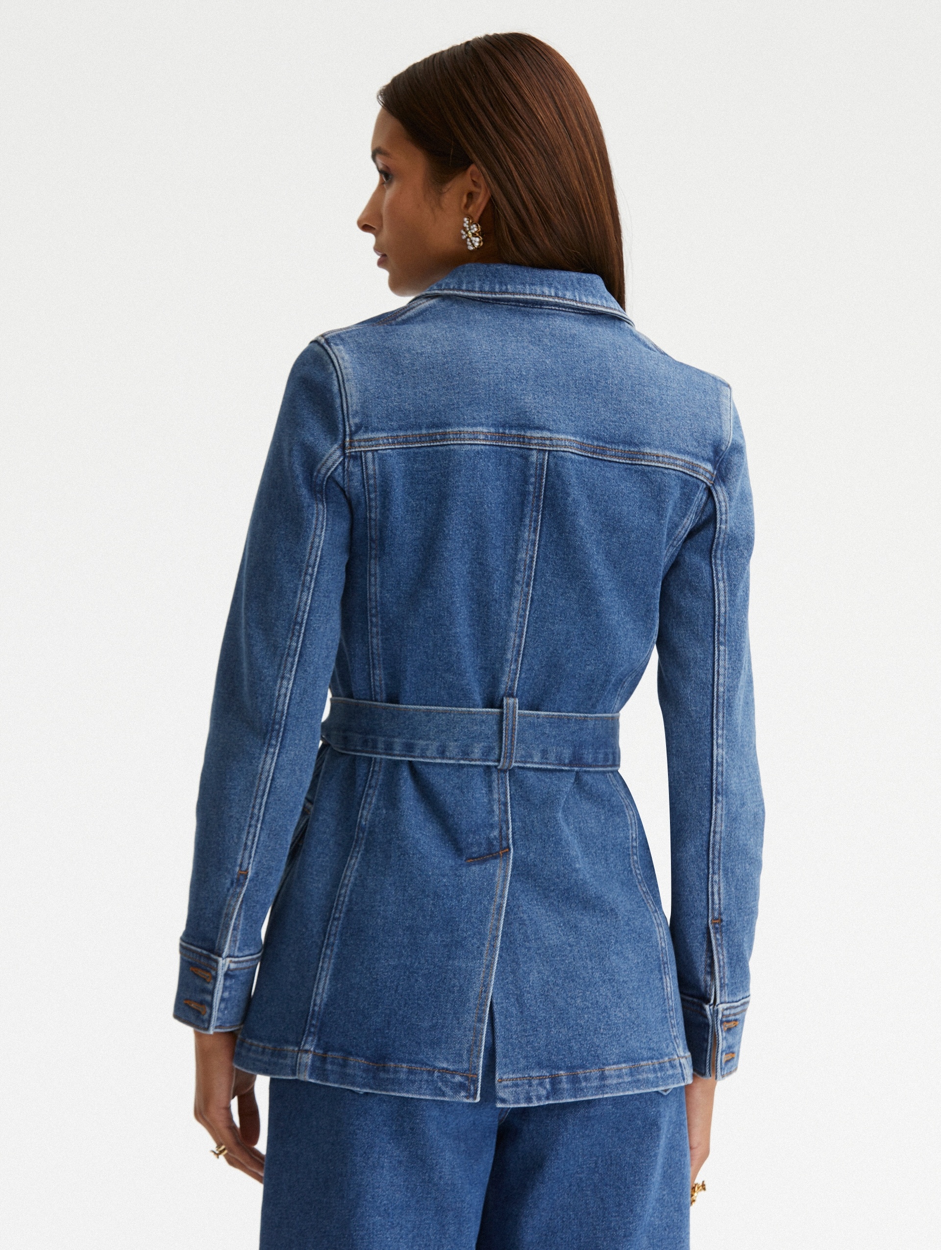 FLORAL BUTTON DENIM JACKET - 4