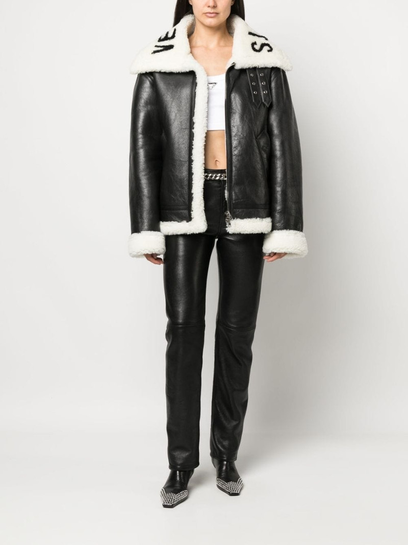 VETEMENTS logo-collar lambskin jacket outlook