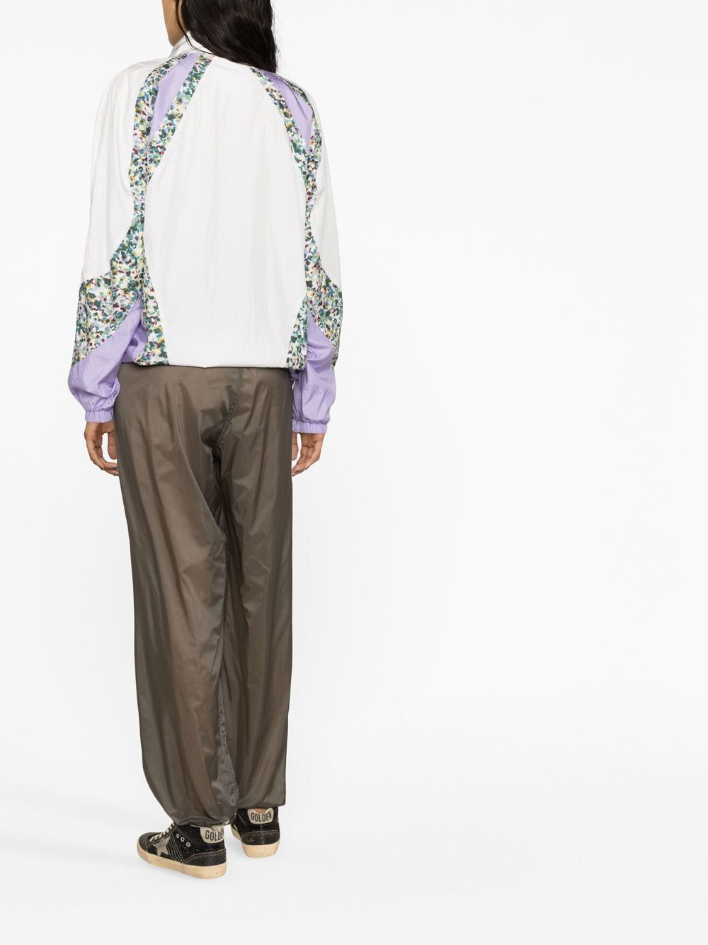 colour-blocked high-neck jacket - 4