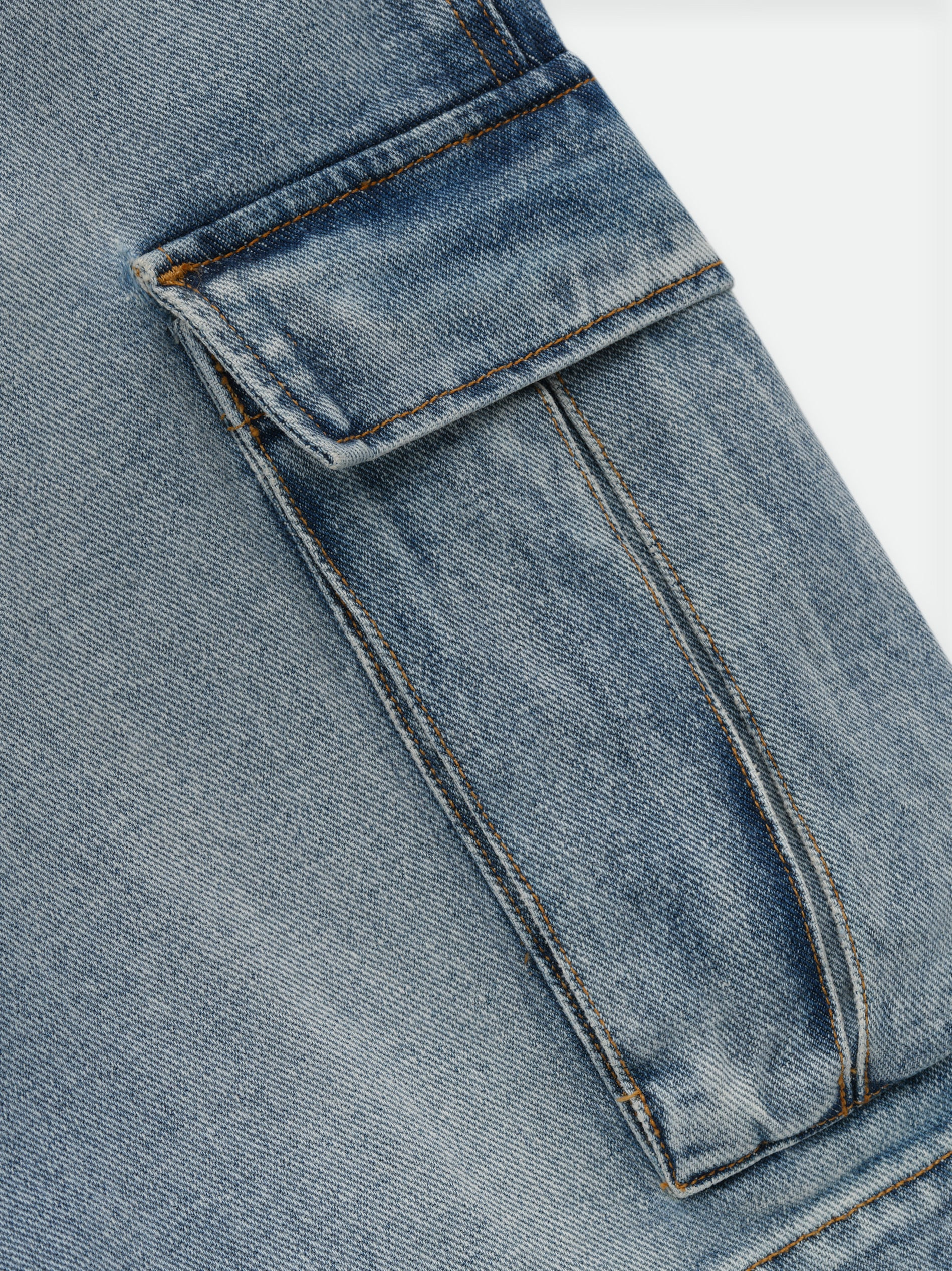 CARGO DENIM BAGGY SHORT - 7