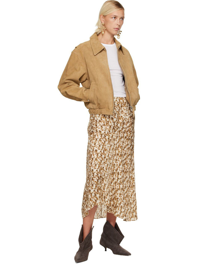 Isabel Marant Tan & Off-White Lisanne Midi Skirt outlook