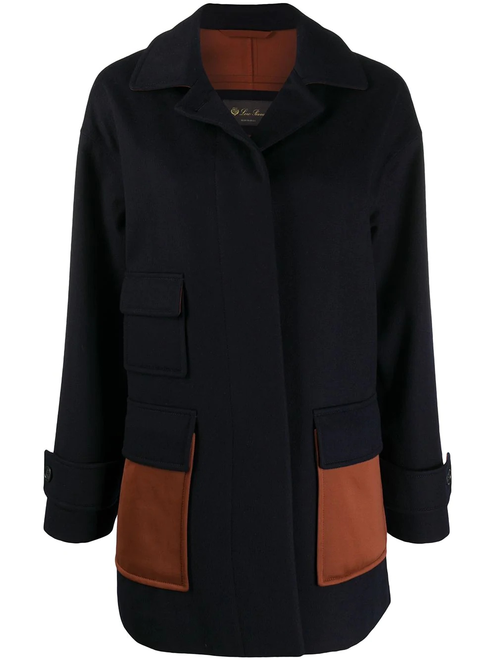 cashmere contrast pocket parka - 1