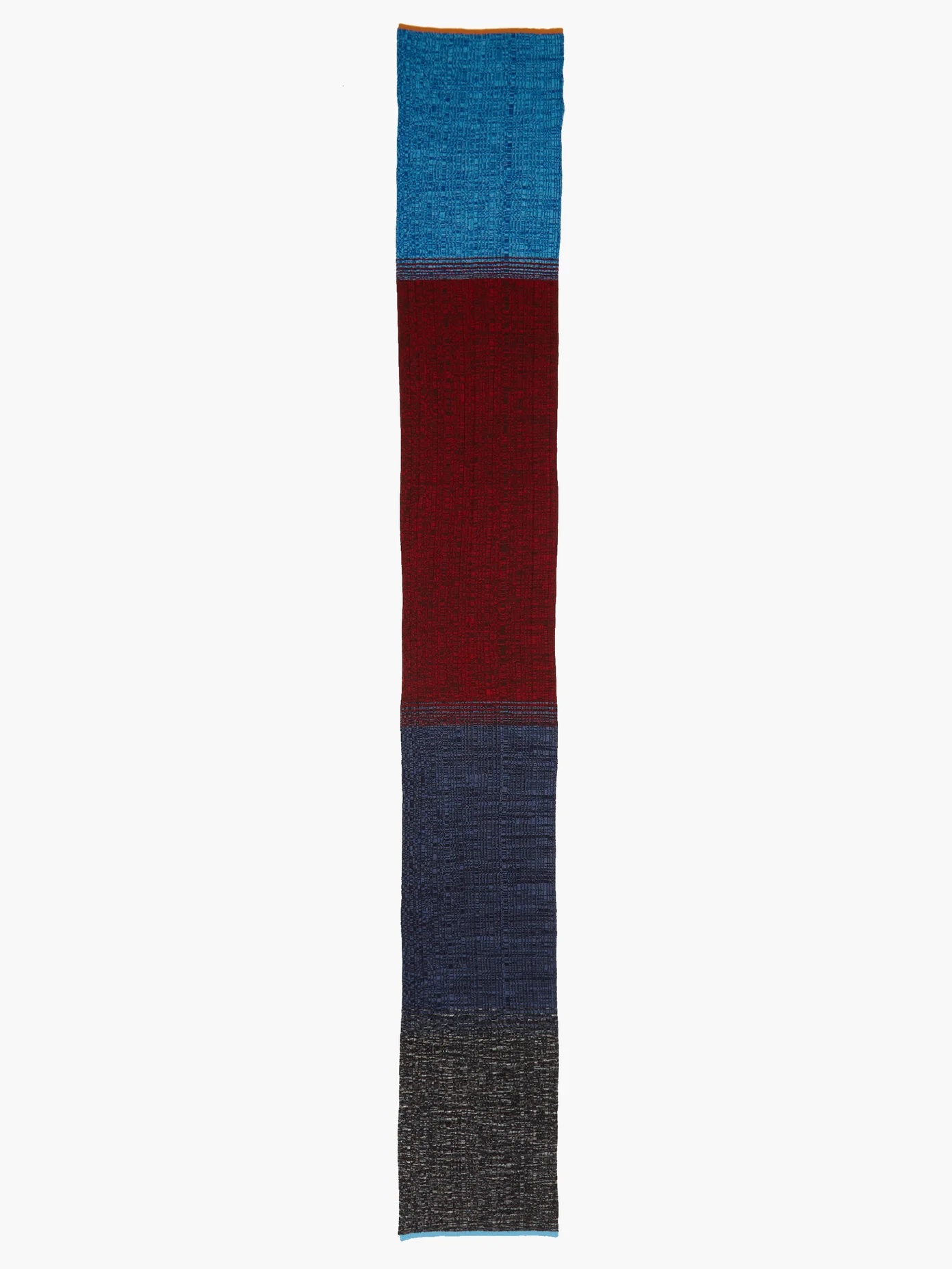 Colour-block rib-knitted scarf - 4