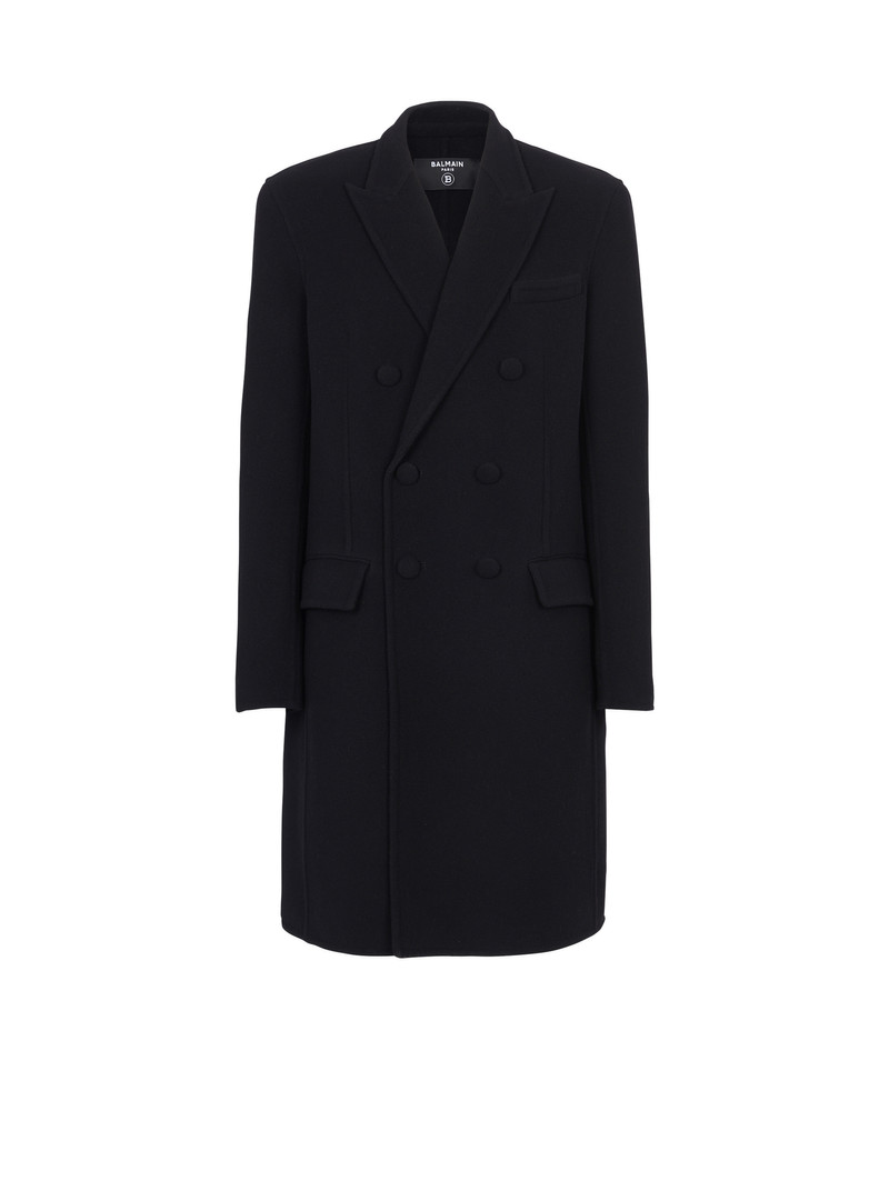 Balmain Double face wool and cashmere coat outlook