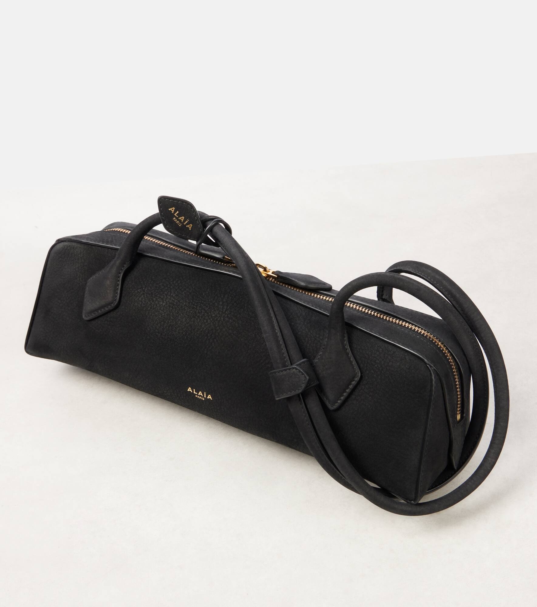 Le Teckel Medium suede shoulder bag - 6