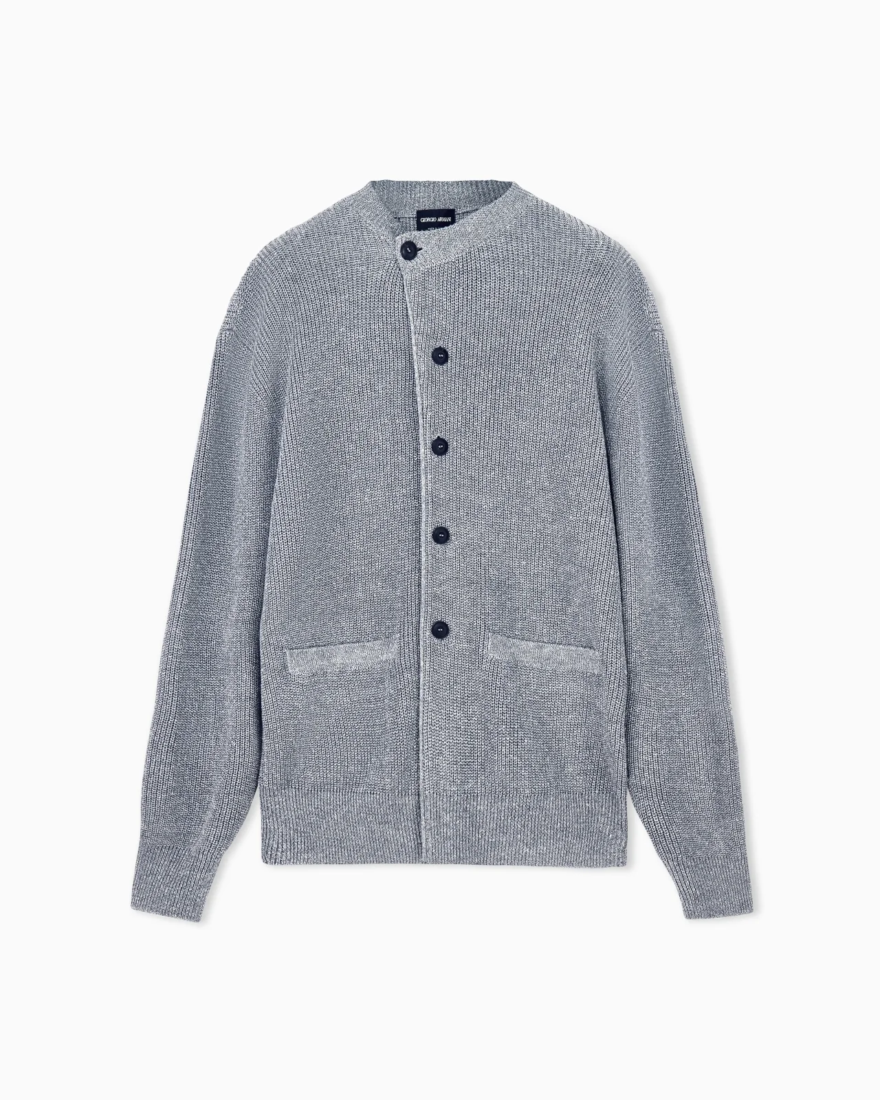 CARDIGAN REGULAR FIT RIBBED LINEN COTTON CASHMERE SILK - 1