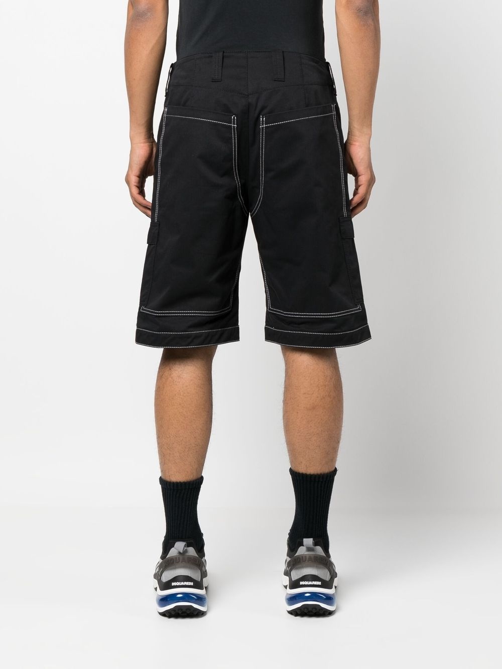 contrast-stitching bermuda shorts - 4