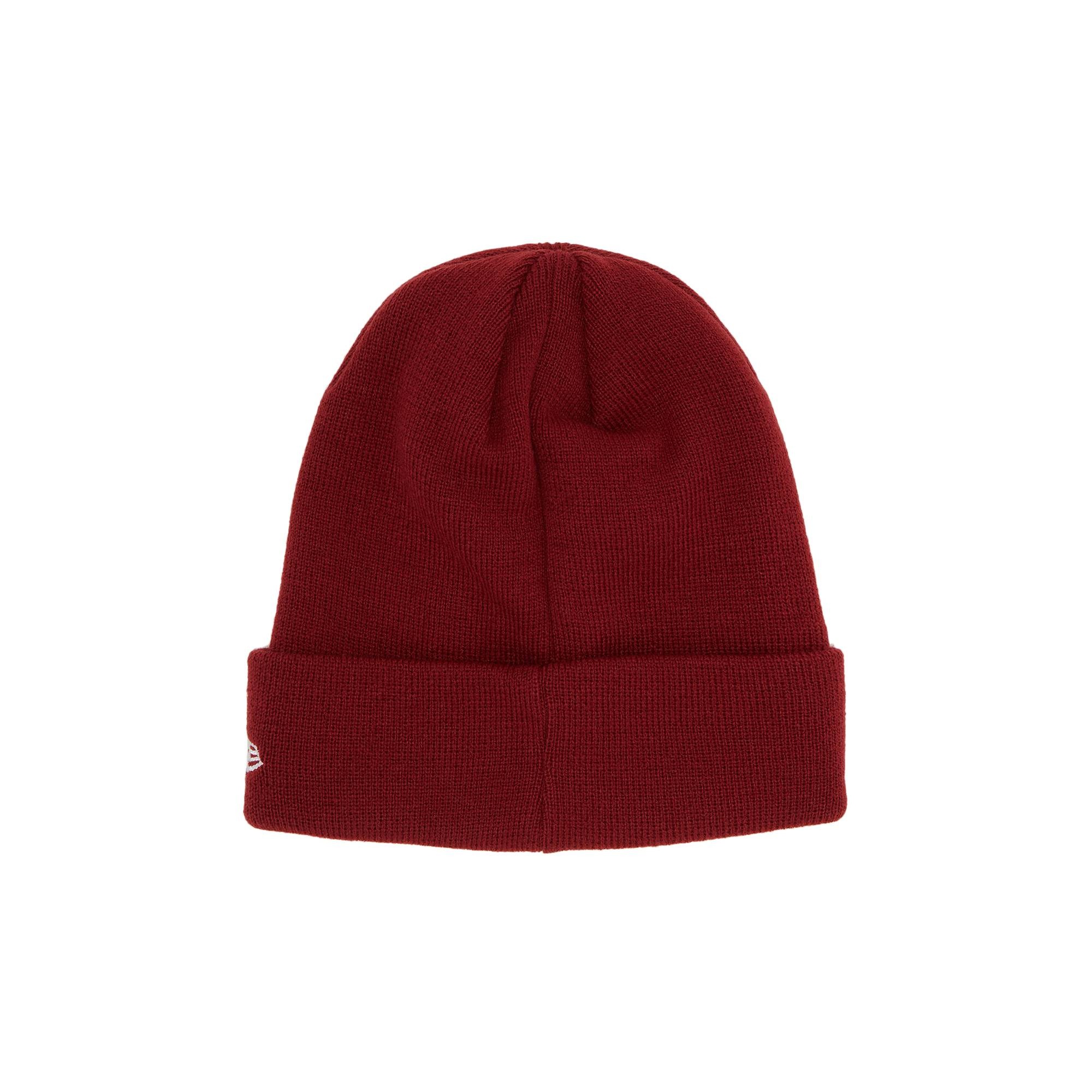 Supreme x New Era Psalm Beanie 'Dark Red' - 2