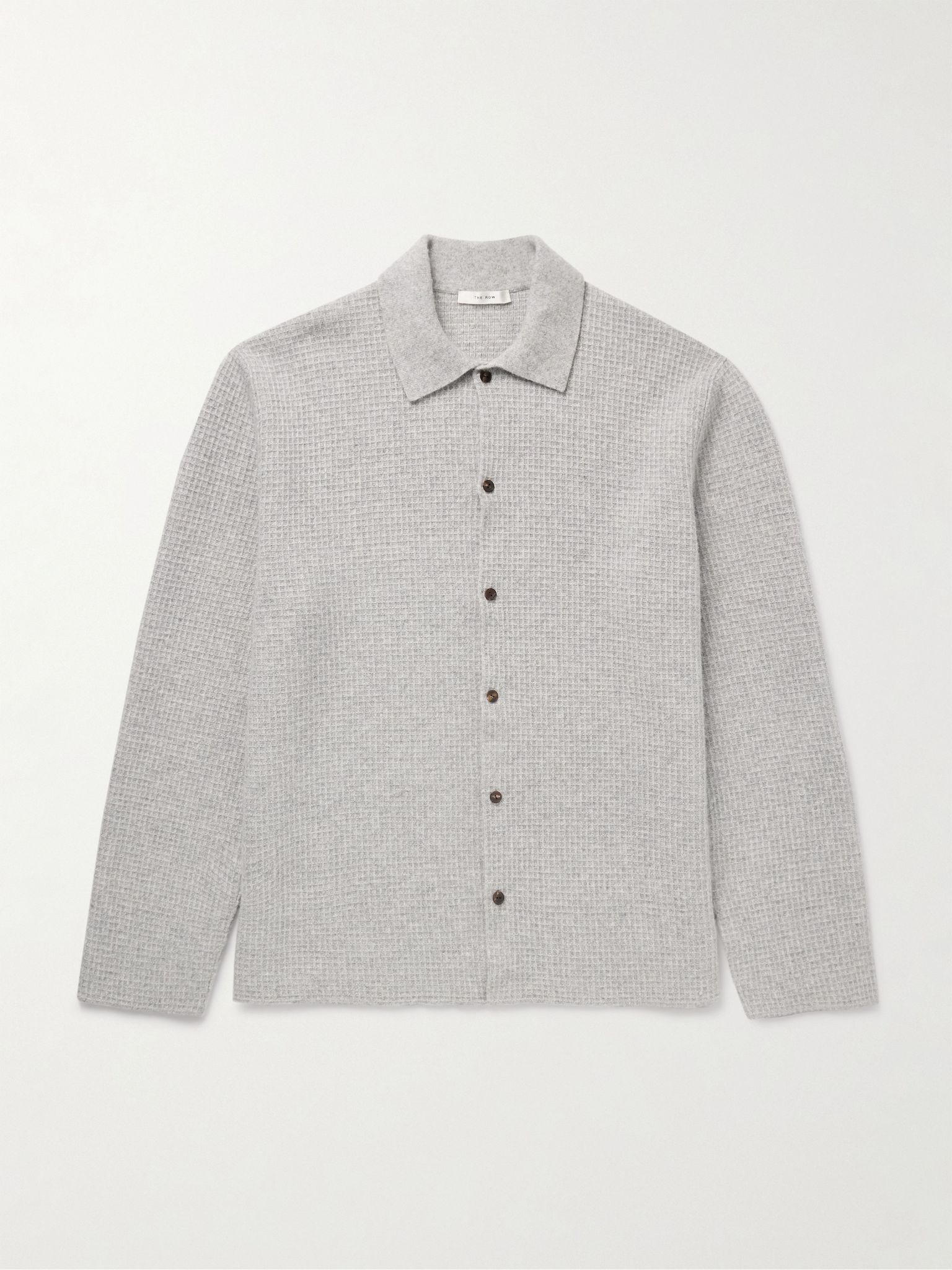 Barkley Waffle-Knit Wool and Cashmere-Blend Overshirt Gray - 1
