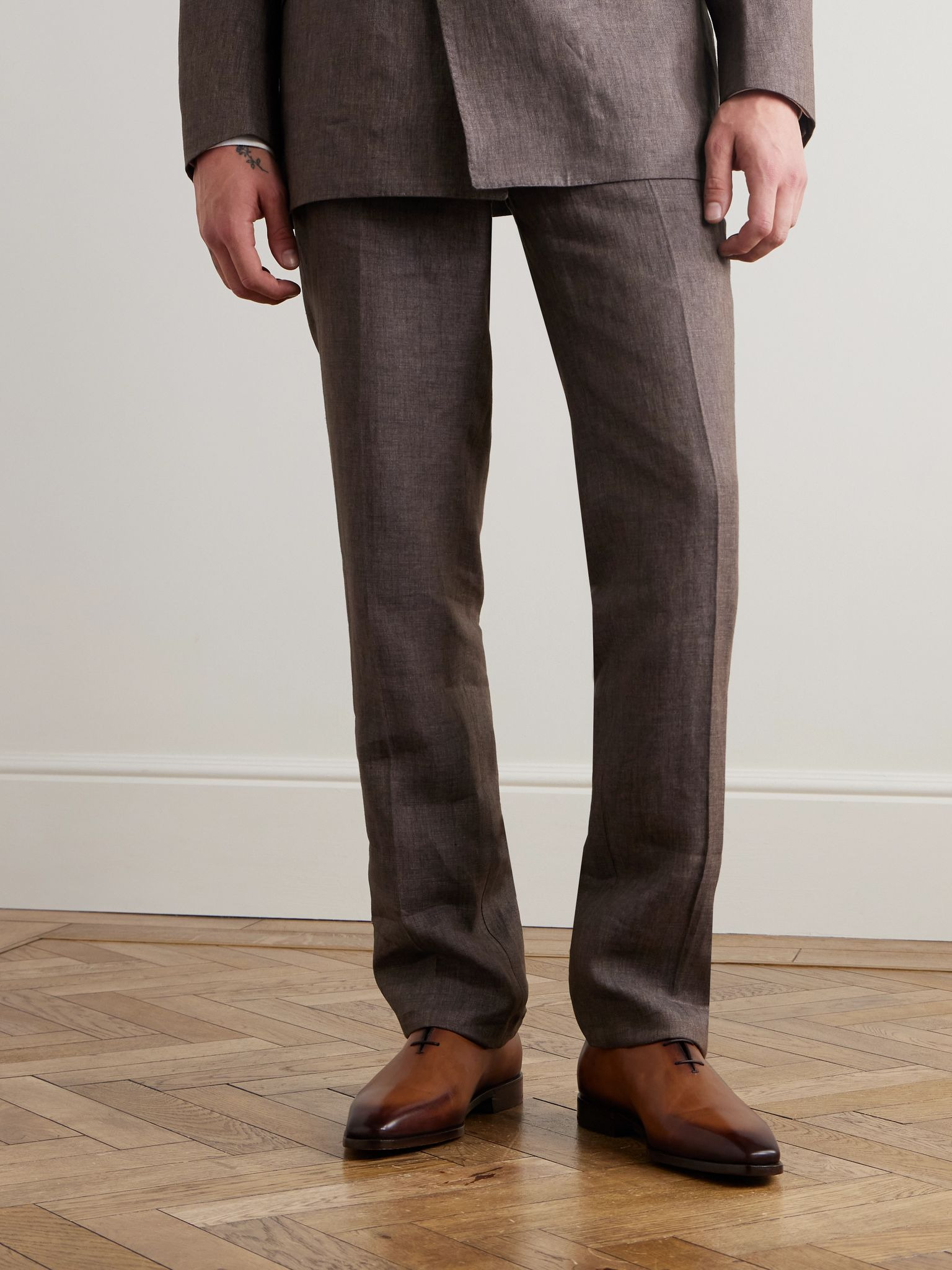 Blake Whole-Cut Venezia Leather Oxford Shoes Brown - 2