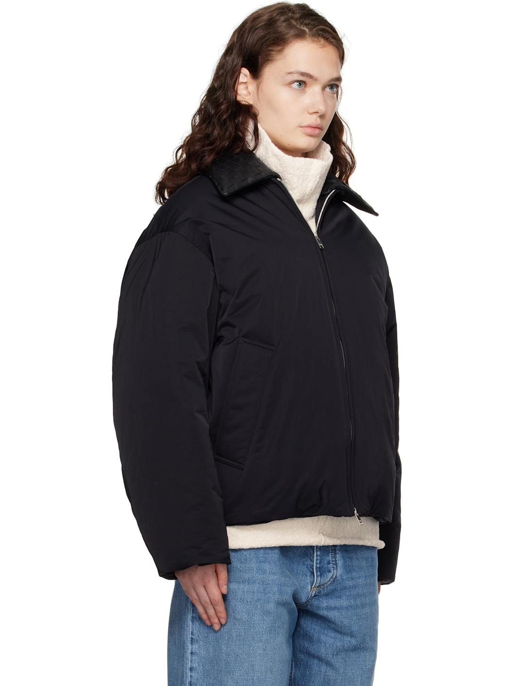 Black Tech Nylon Down Jacket - 2