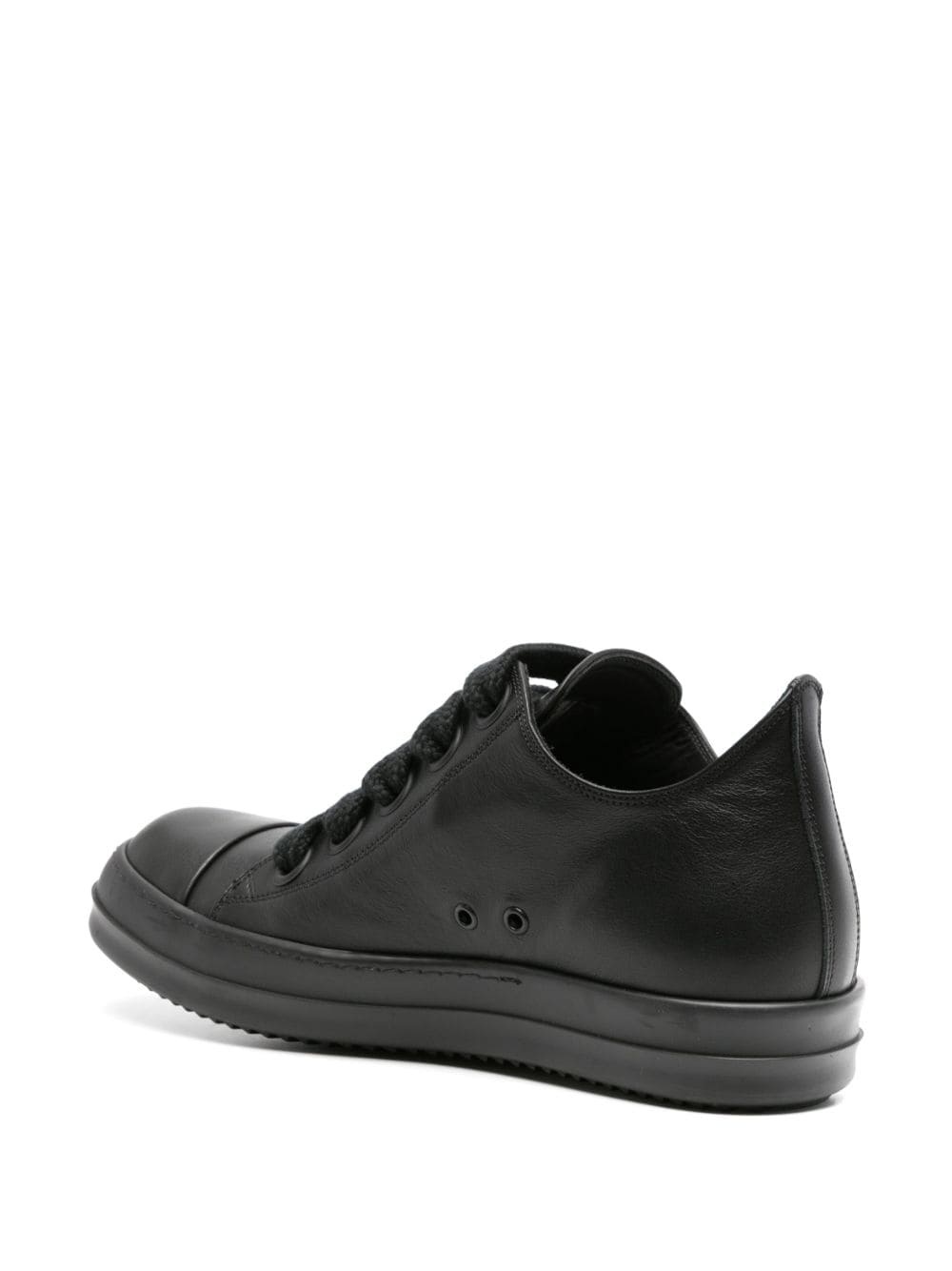 round-toe leather sneakers - 2