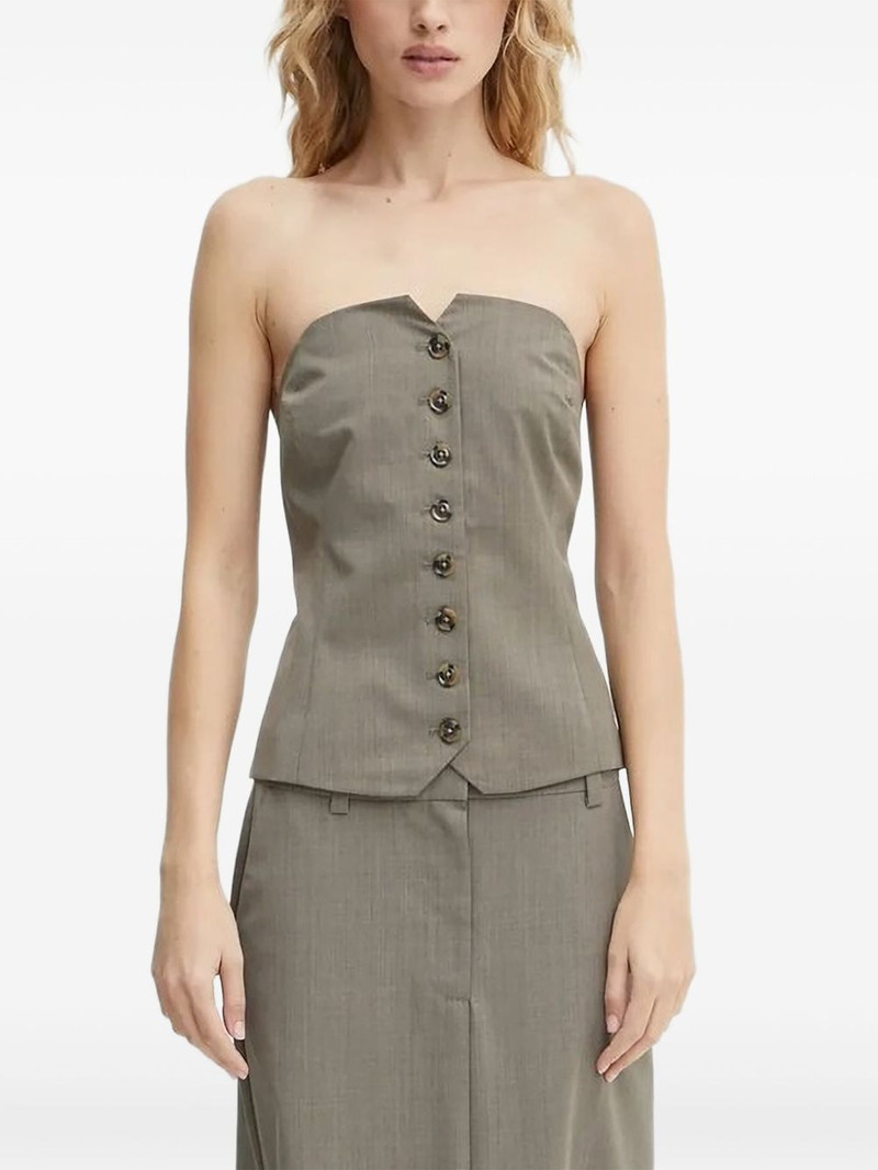 button-front strapless top 1