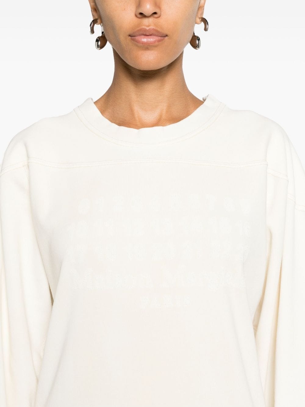 Maison Margiela numbers-embroidered cotton sweatshirt