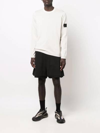 Stone Island Shadow Project logo-patch pointelle-trimmed jumper outlook