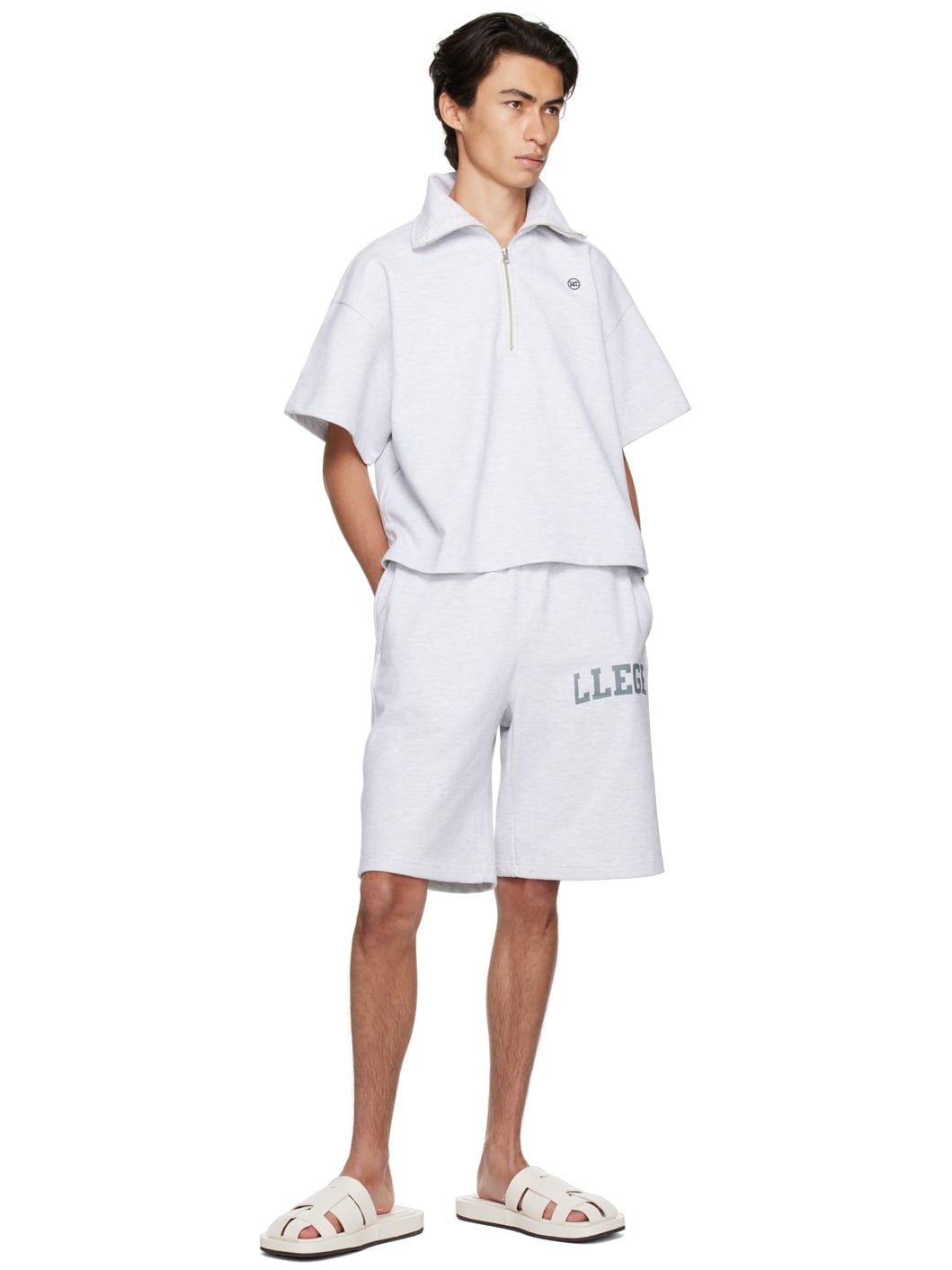 SSENSE Exclusive Gray Half-Zip Polo - 4