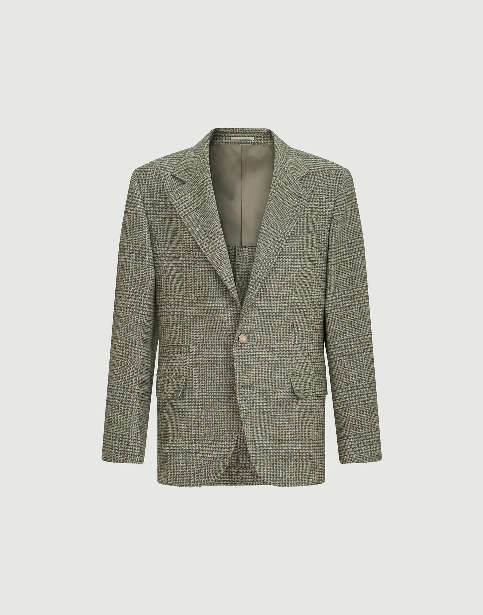 Comfort wool and cashmere Prince of Wales flannel deconstructed blazer - 1