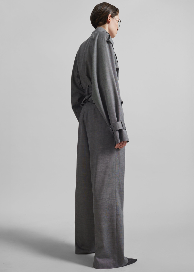 Simona Short Trench - Grey Melange 10
