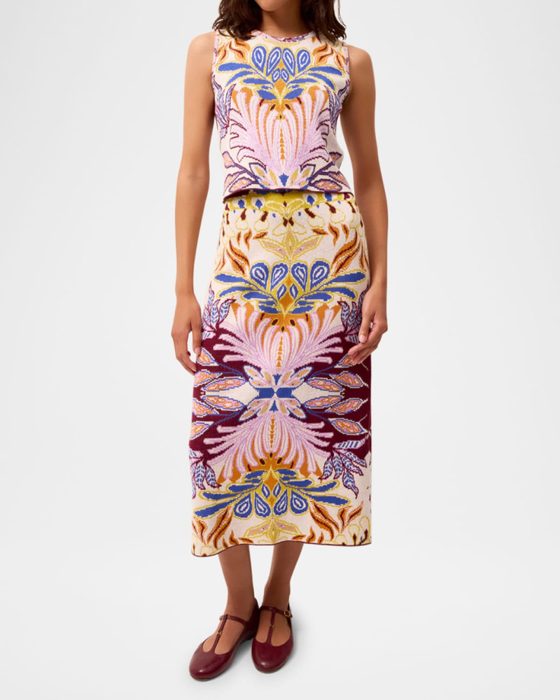 MARIE OLIVER Kim Boxy Jacquard-Knit Crop Top outlook