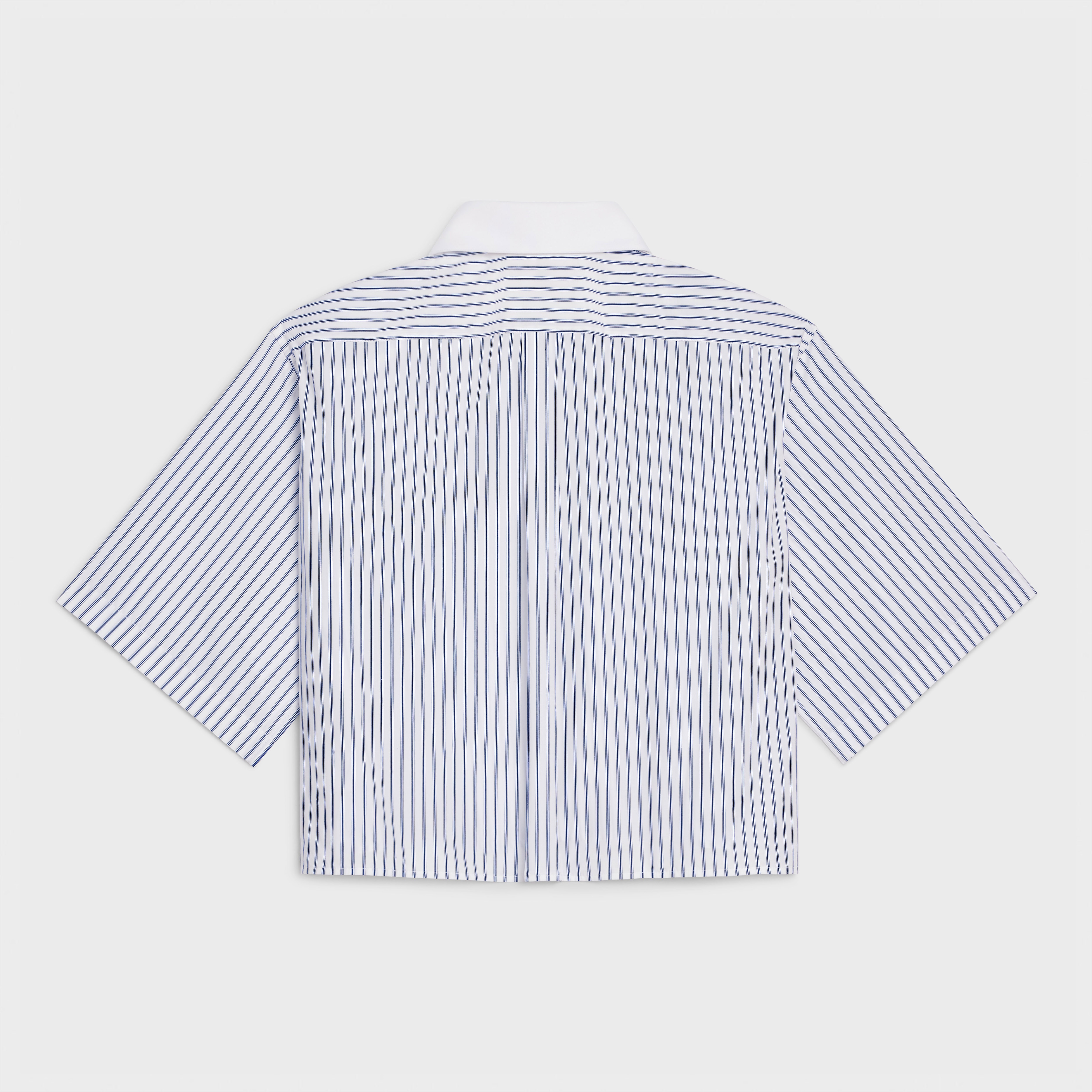 CROPPED SHIRT IN STRIPED COTTON - 2