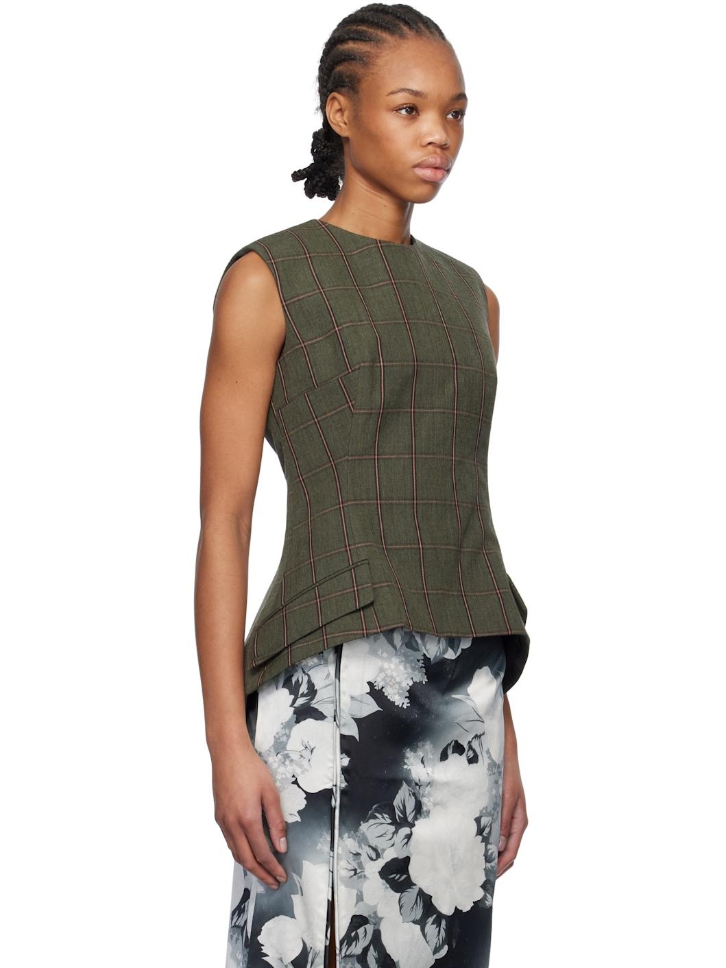 Khaki Blazer Top - 2