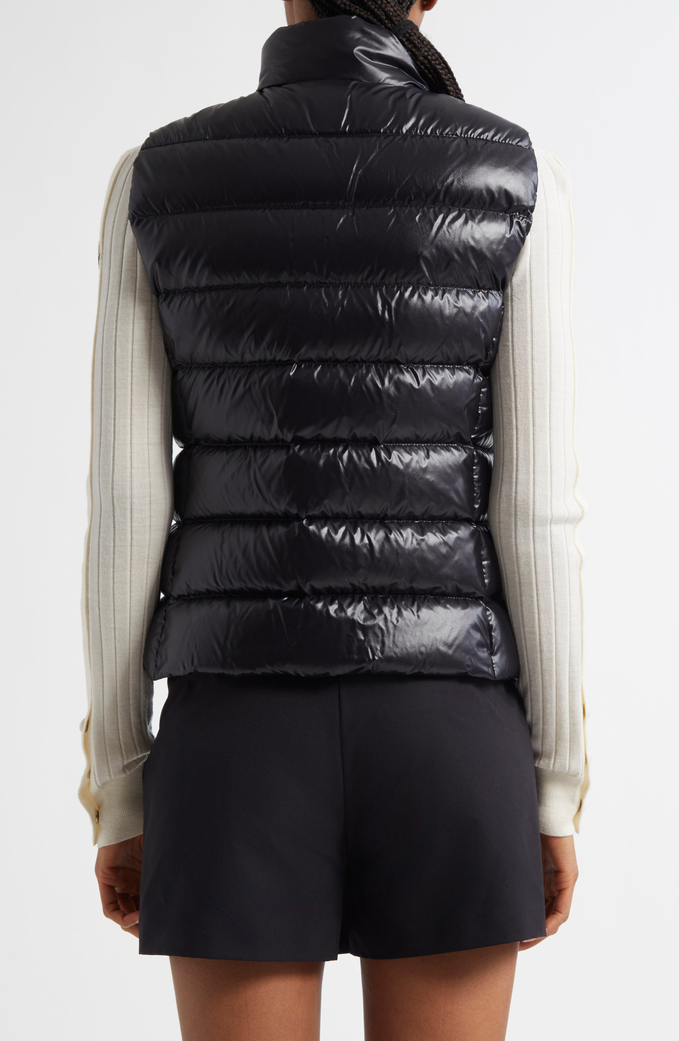 Moncler Ghany Mock Neck Down Puffer Vest in Black/black at Nordstrom - 2