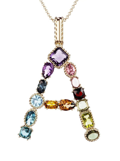 Dolce & Gabbana 18kt yellow gold initial A gemstone necklace outlook