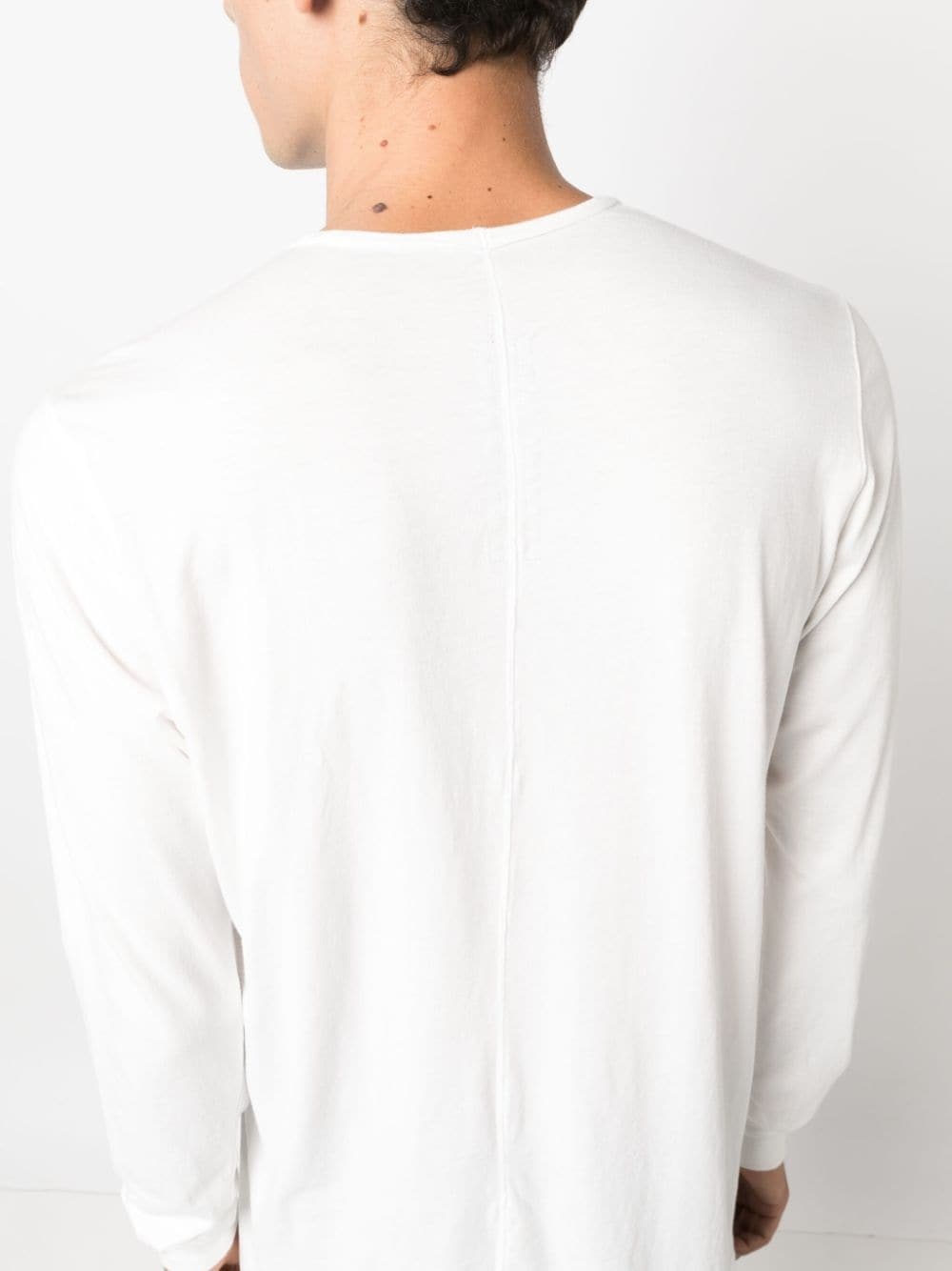 long-sleeve drawstring-hem cotton T-shirt - 5