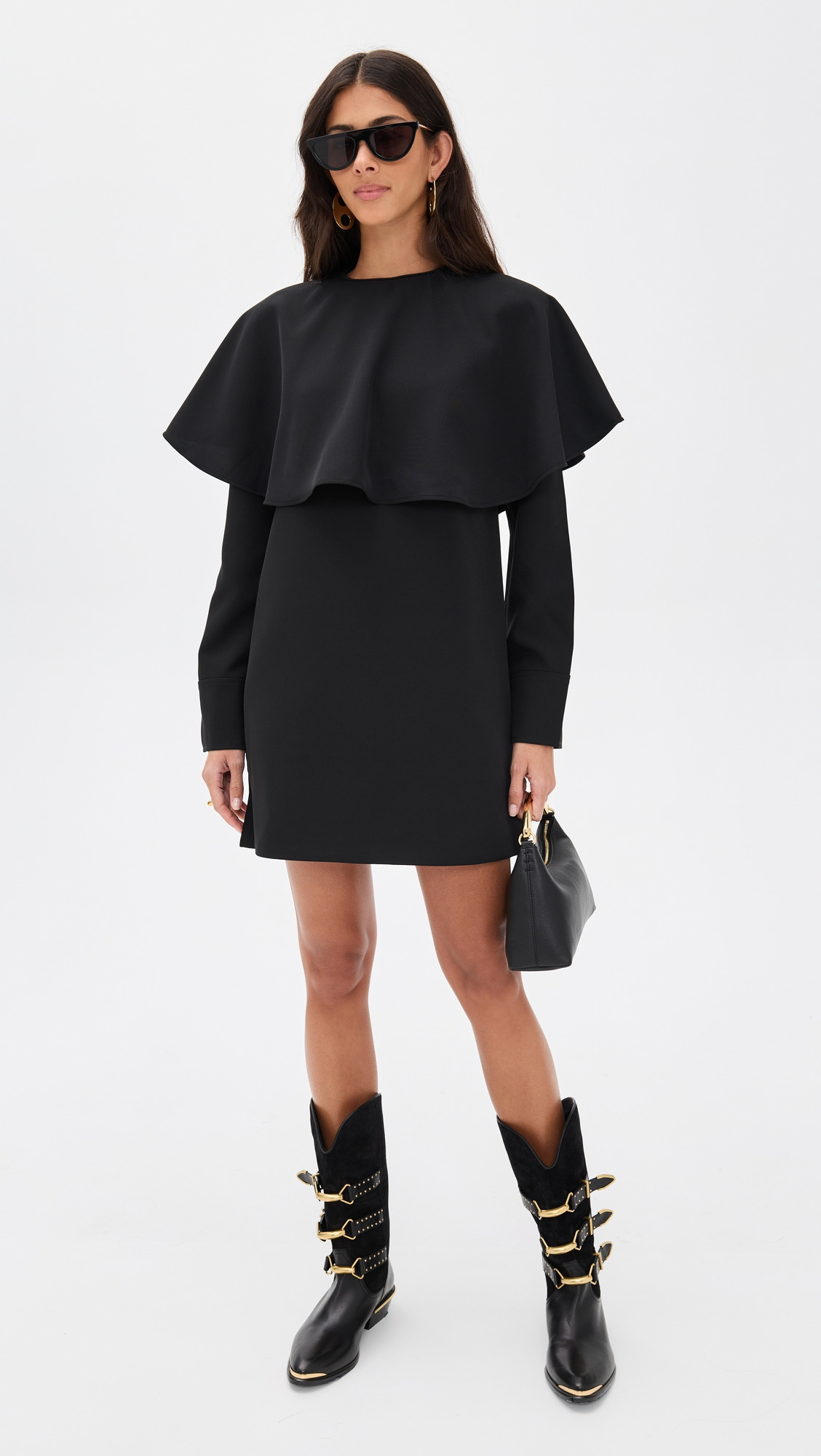 Light Twill Suiting Circle Collar Mini Dress - 4