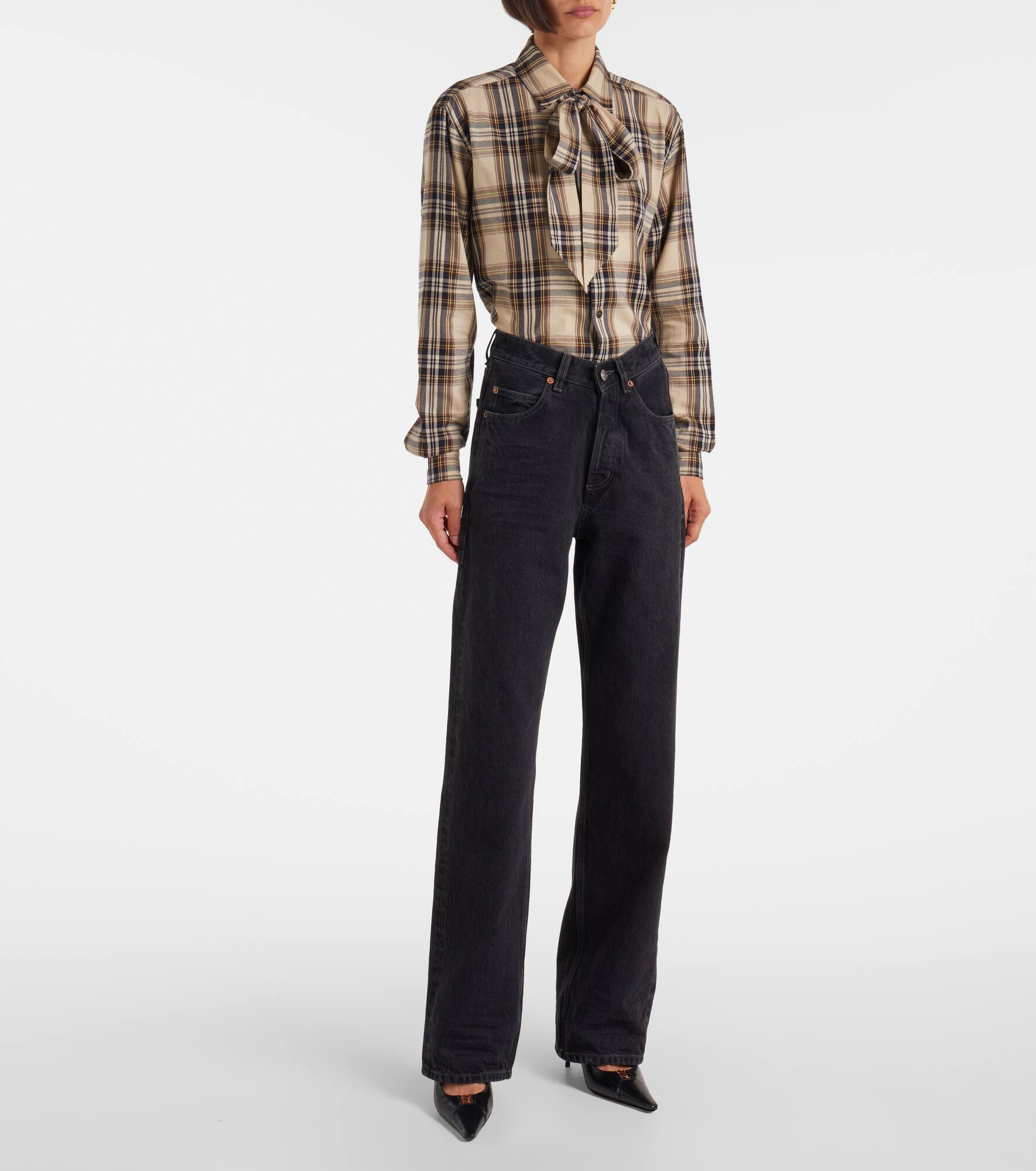 High-rise wide-leg jeans - 7