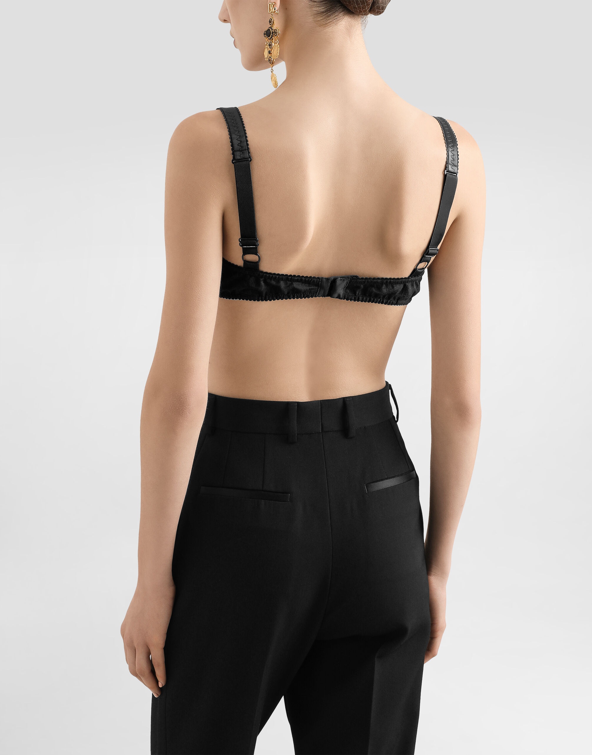 Lace balconette bra with conical cups - 4