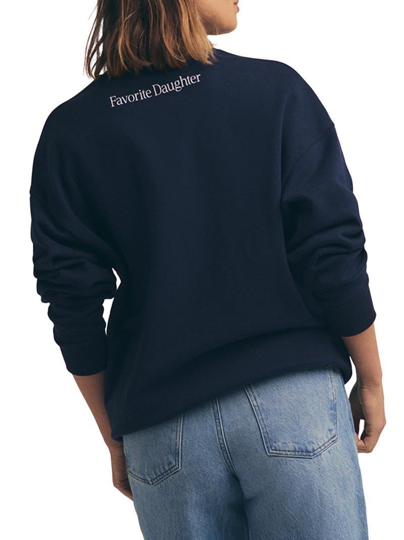 Women's Go Sports Cotton-Blend Sweatshirt - Navy 5