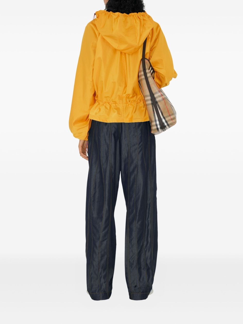 satin hooded trench coat - 3