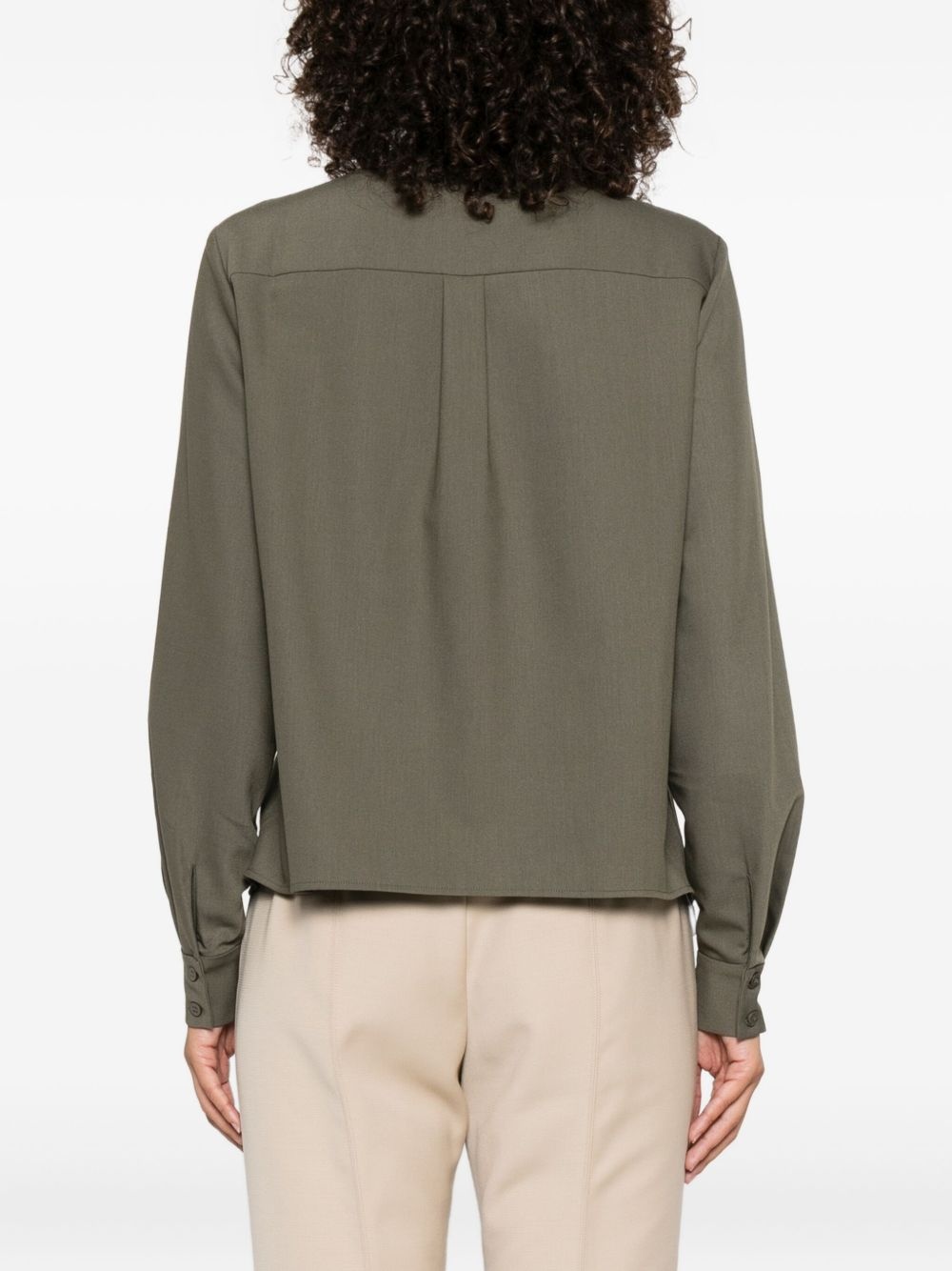 bow-neck long-sleeve blouse - 4