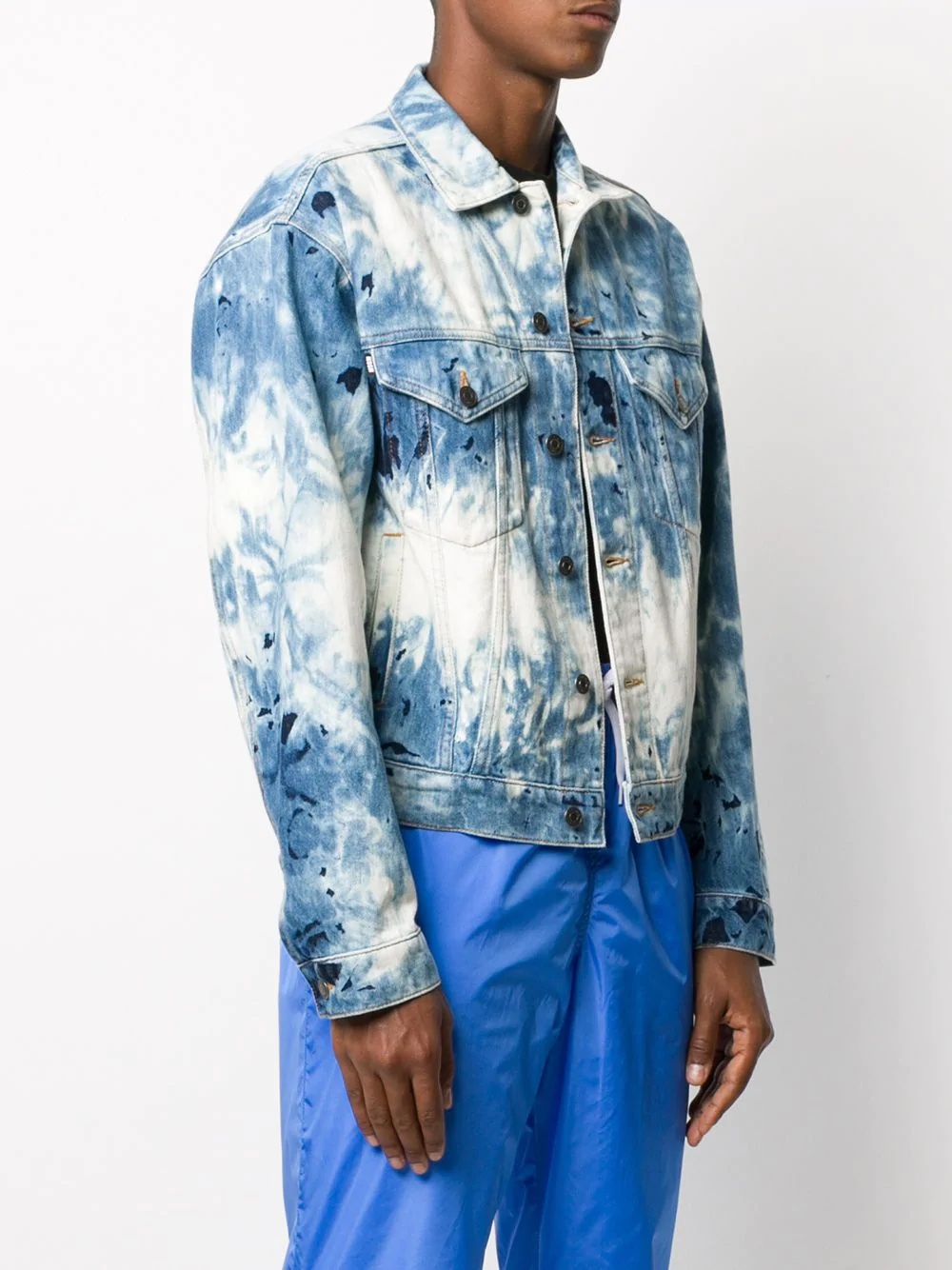 tie-dye print denim jacket - 3