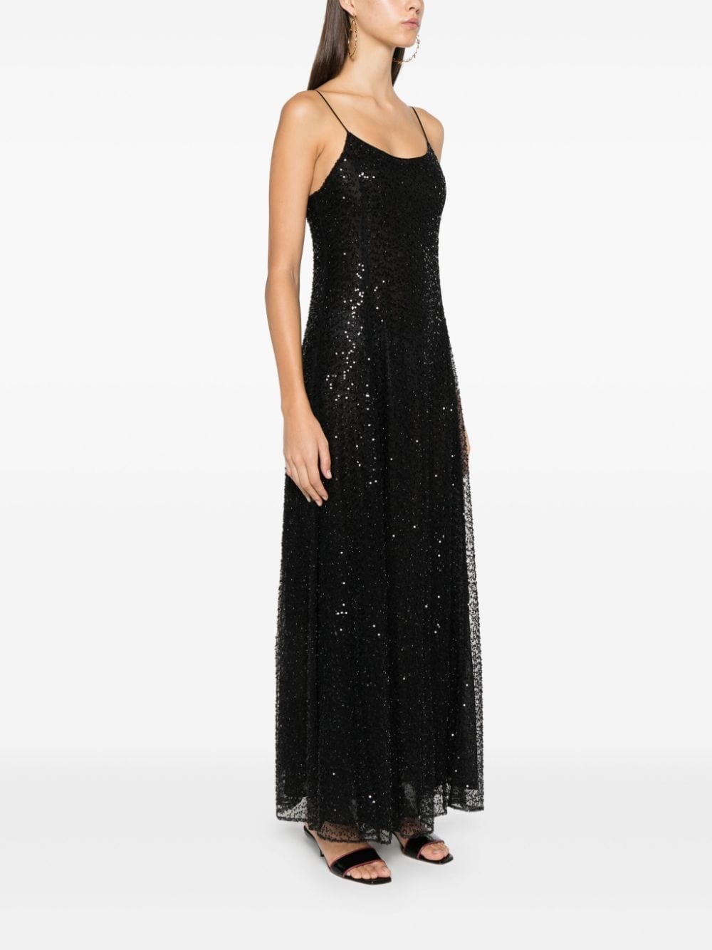 jet-embroidery sequin maxi dress - 3