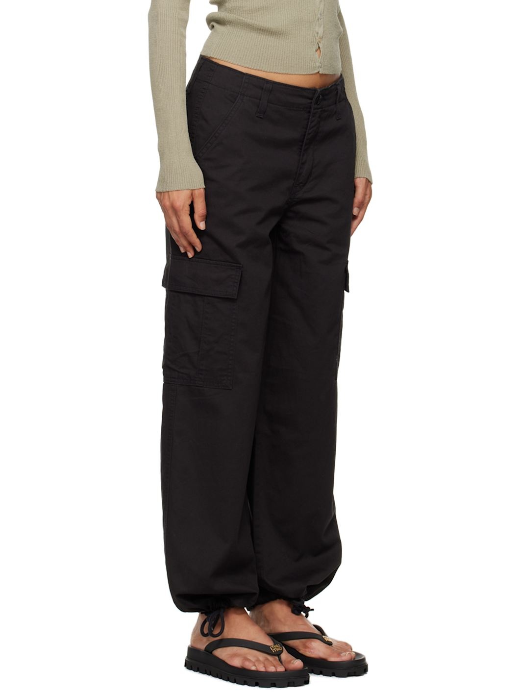 Black '94 Baggy Cargo Pants - 4