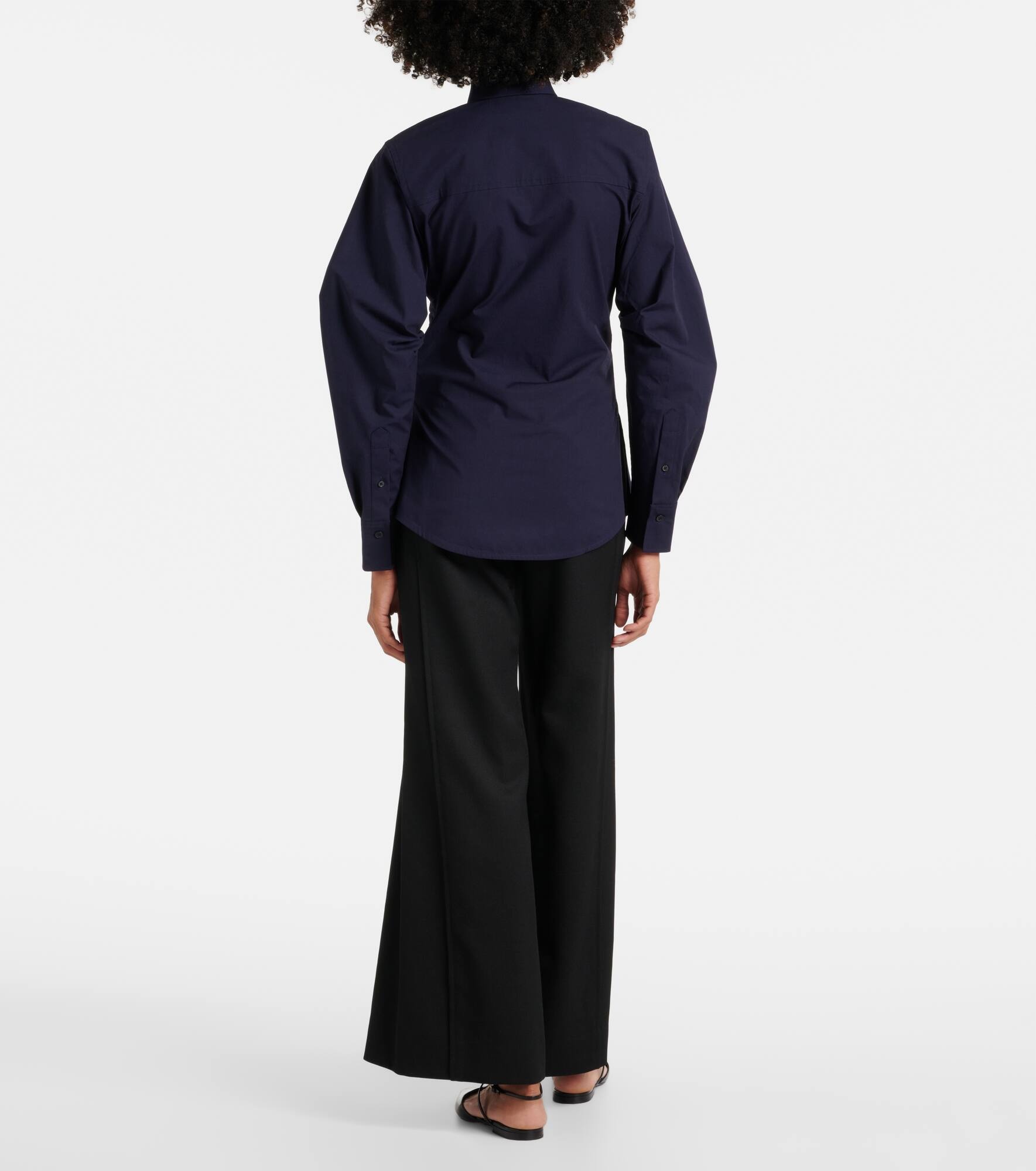 Gathered cotton-blend shirt - 3