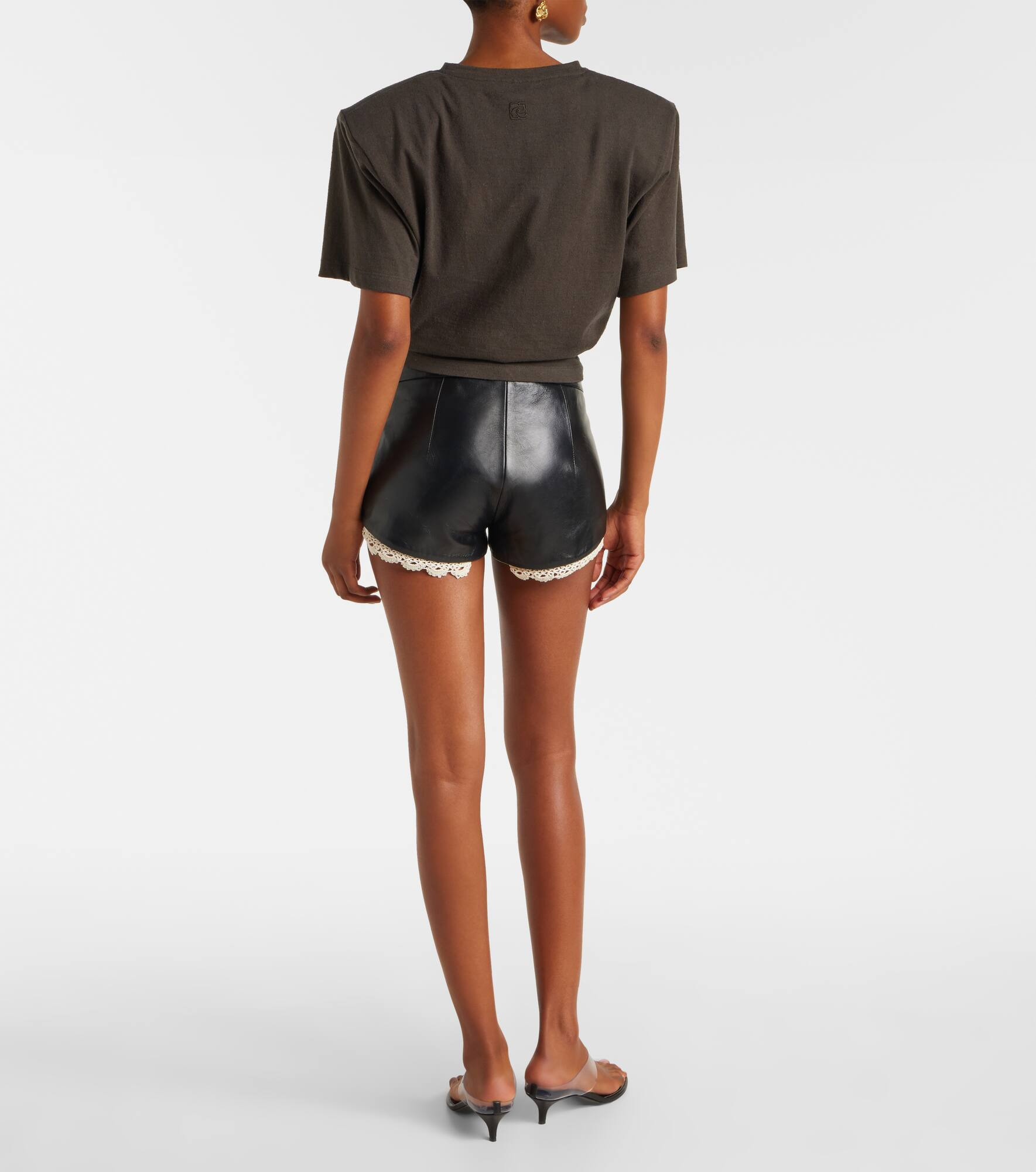 Gathered cotton and silk T-shirt - 3