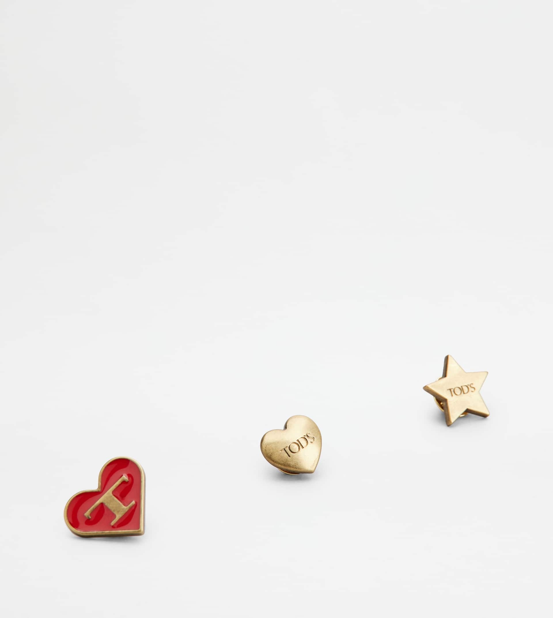 CHRISTMAS PINS IN METAL - GOLD, RED - 2