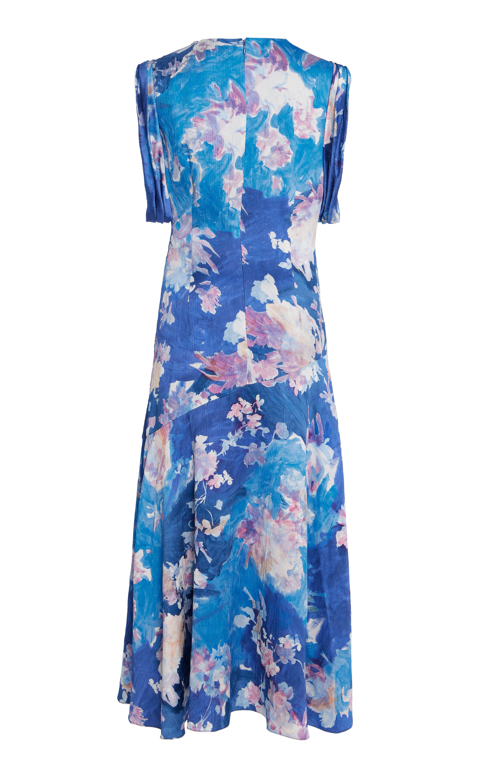 Printed Satin Midi Dress yellow - 5