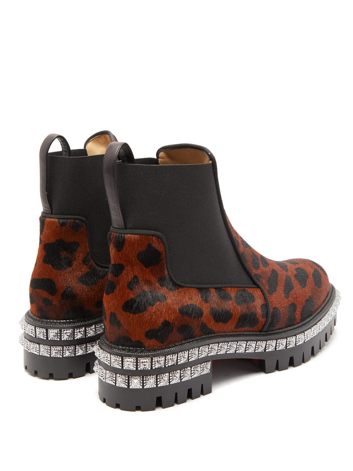 By the River studded leopard-print calf-hair boots - 4