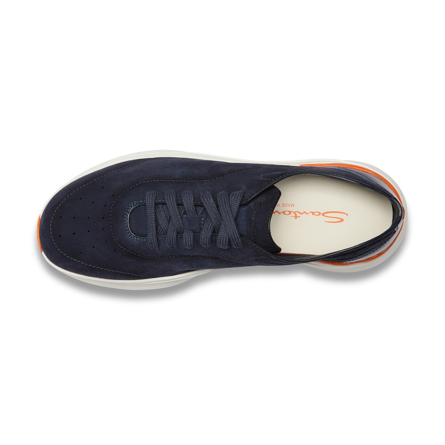 Men's blue suede and leather Bounce sneaker - 5