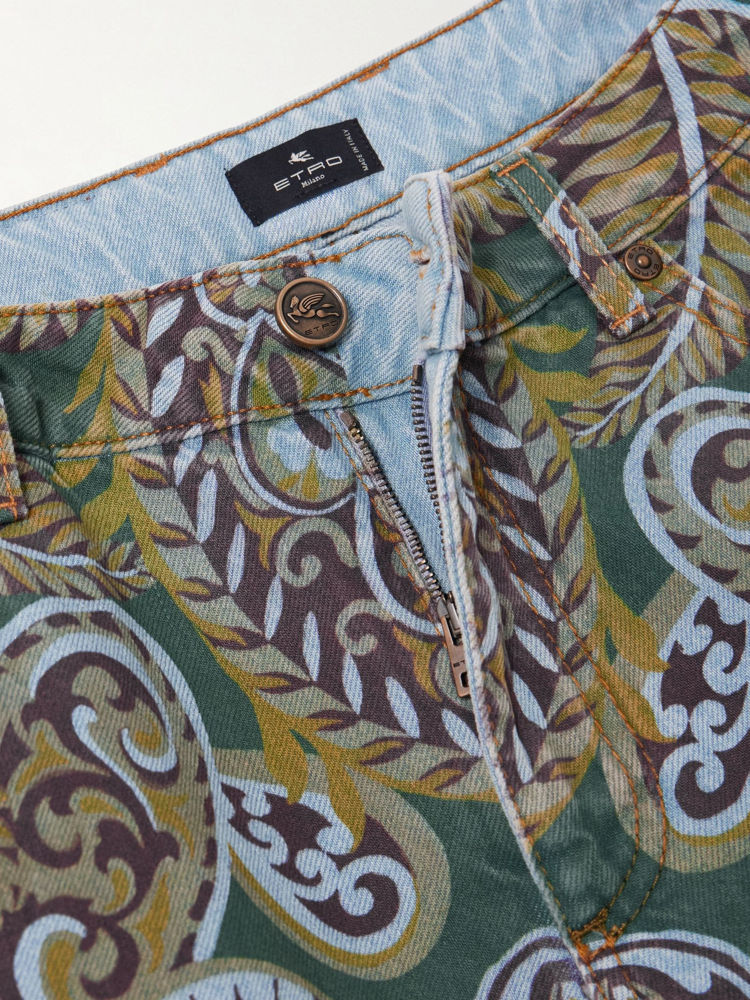 Paisley-print flared jeans Blue - 5