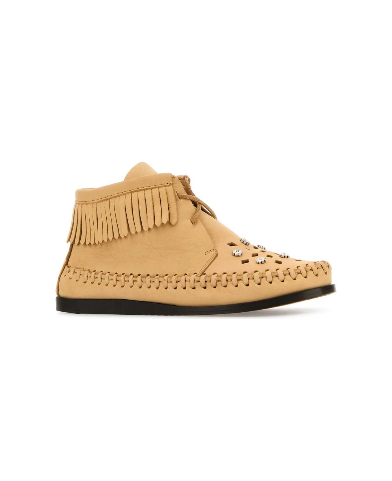 Beige Leather Felsa Lace-up Shoes - 2