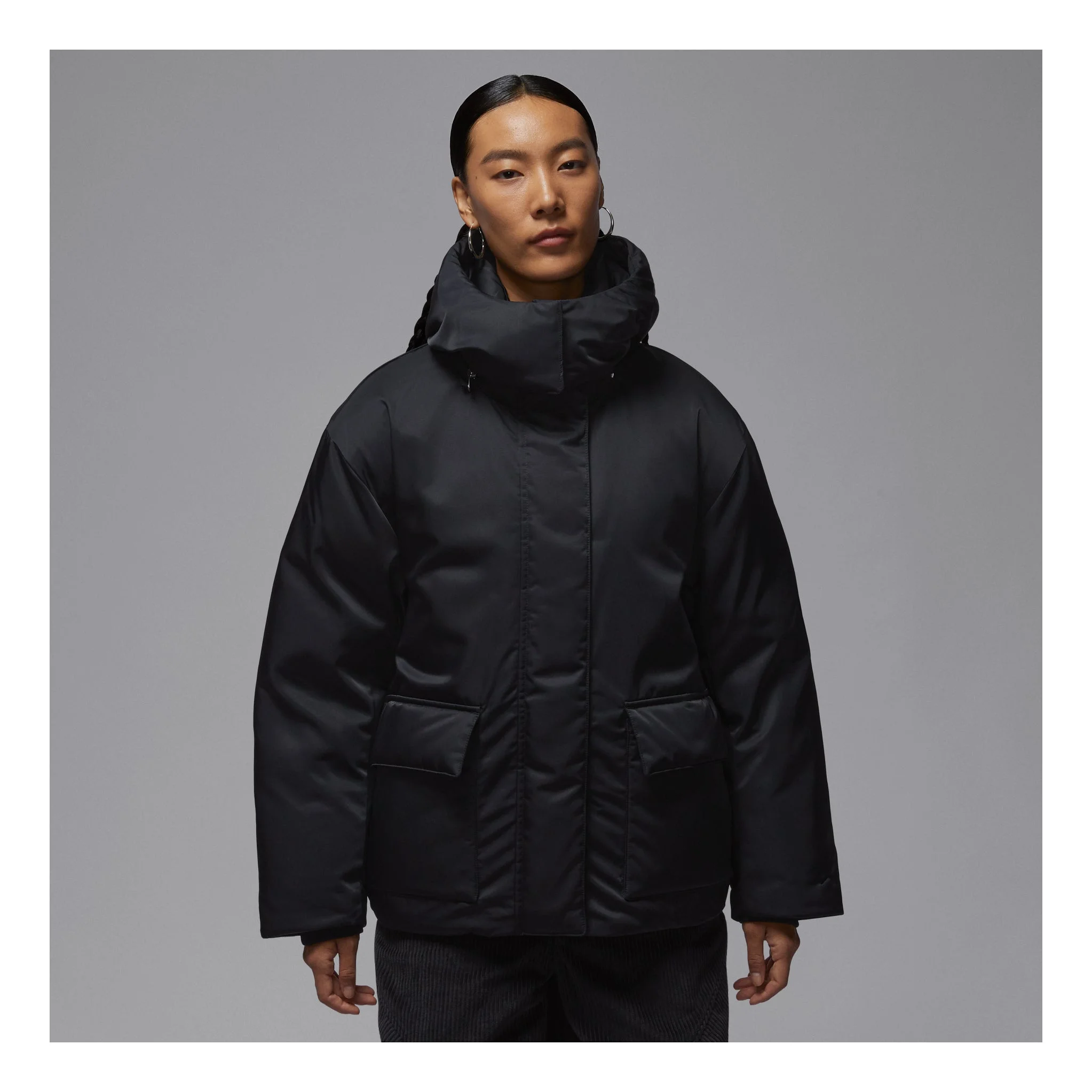 (WMNS) Air Jordan Flight Therma-Fit Down Jacket 'Black' HV0361-010 - 1