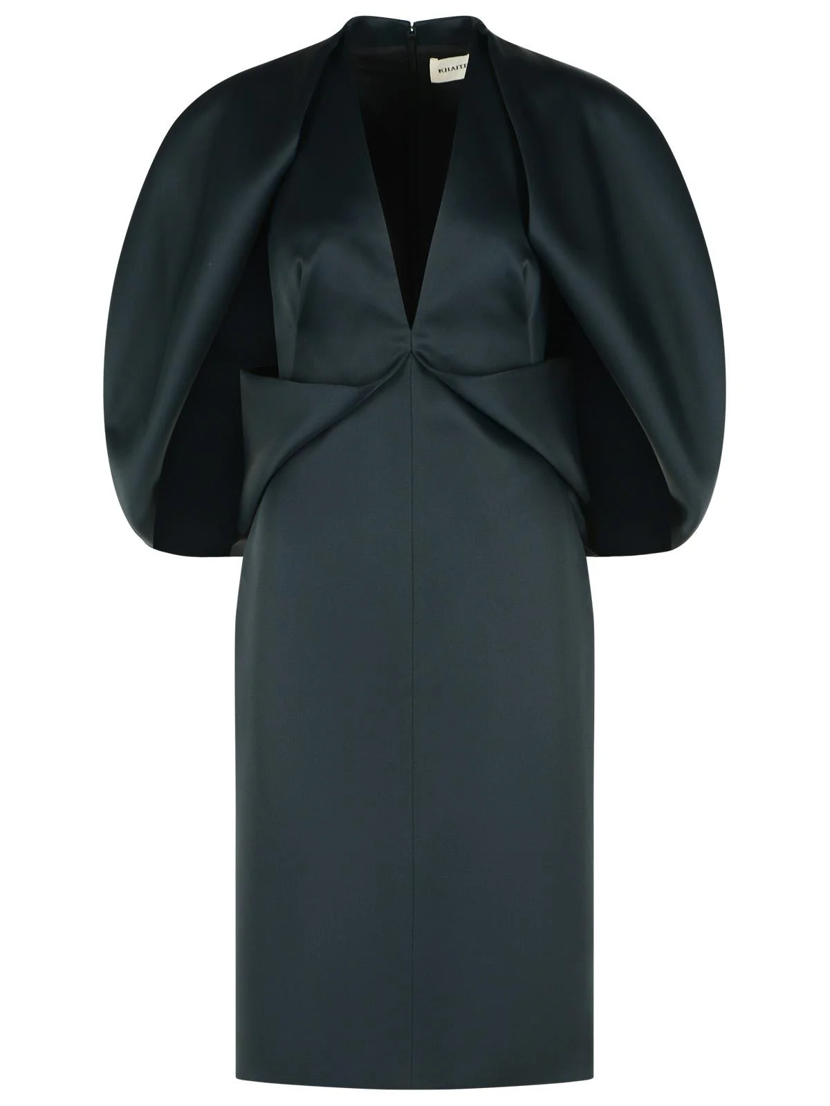 Khaite Black Satin Crêpe Dress Women - 1