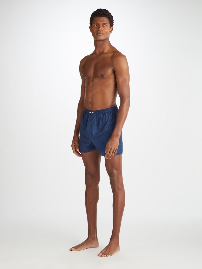 Men's Classic Fit Boxers Paris 27 Cotton Jacquard Navy - 3