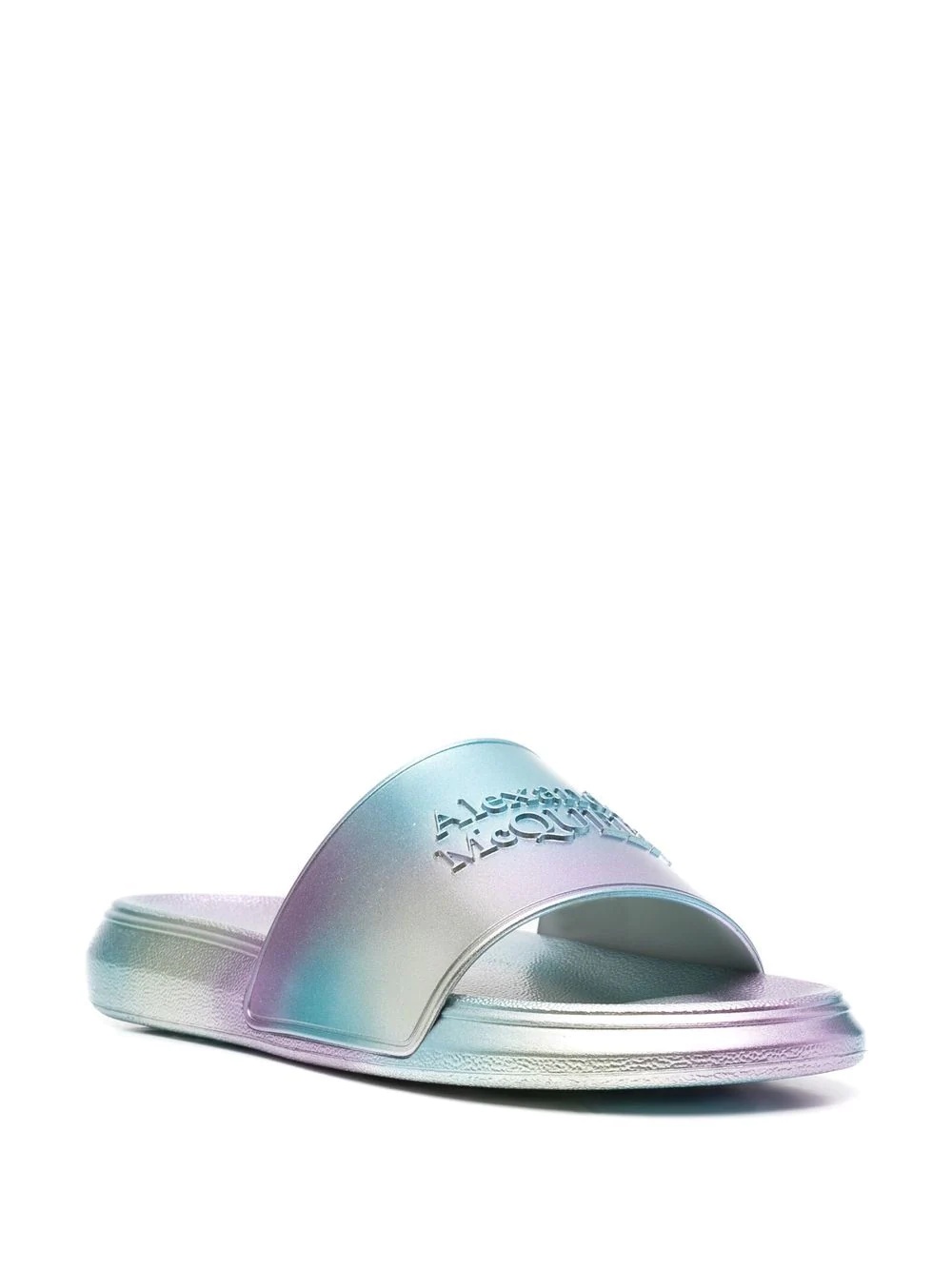 metallic debossed-logo slides - 2